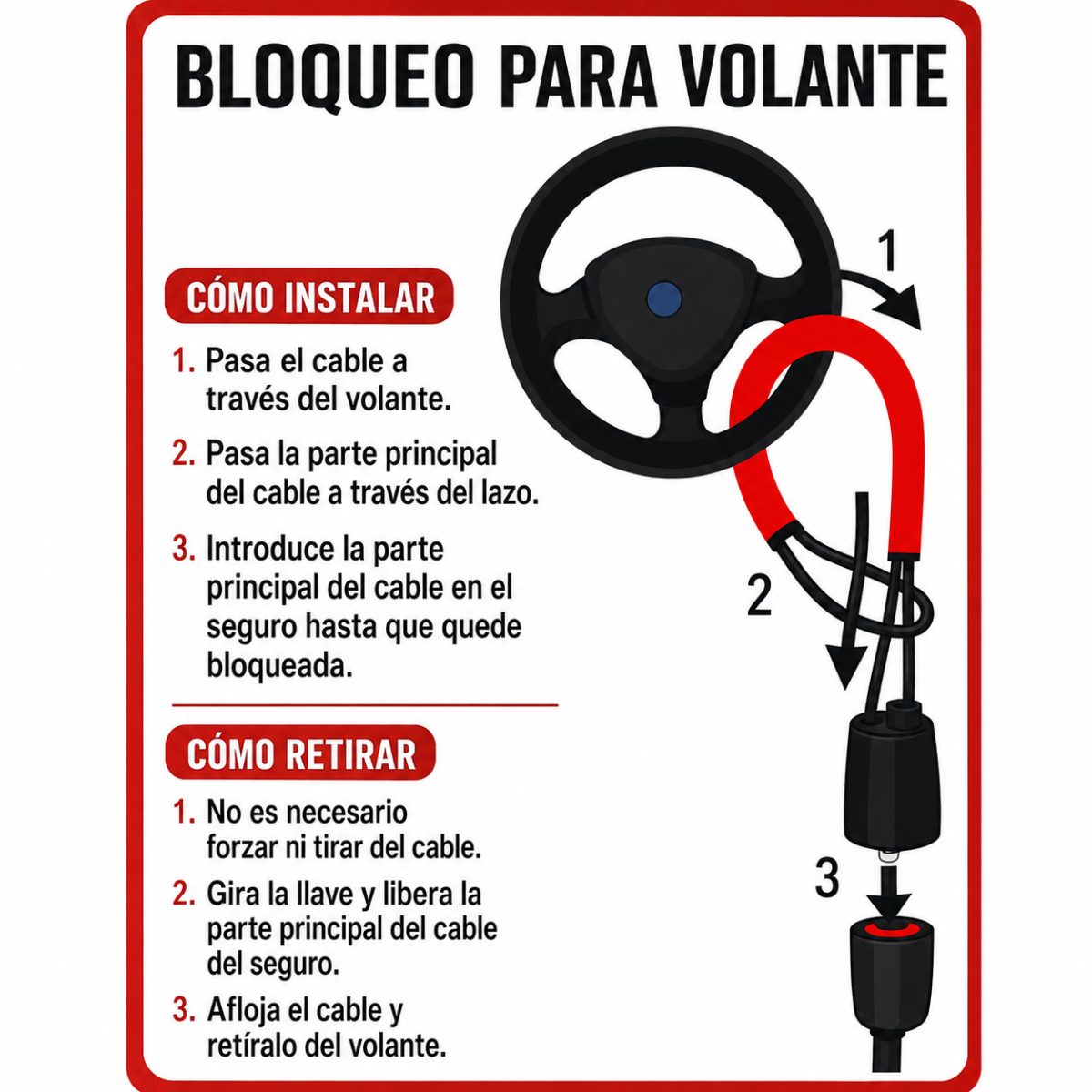 Traba De Seguridad Antirrobo Para Volante De Auto-3