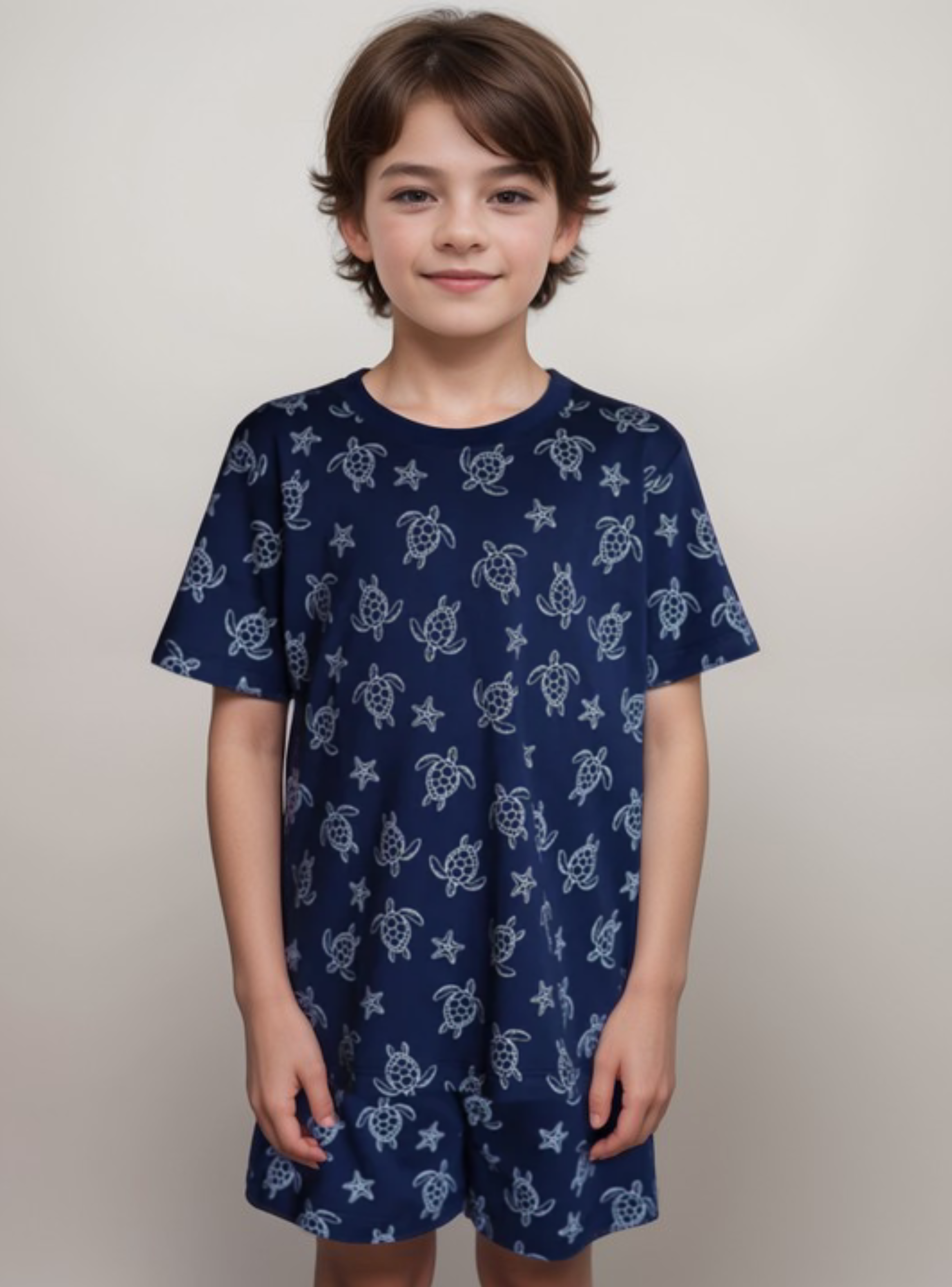 Pijama corto niño de tortugas-0