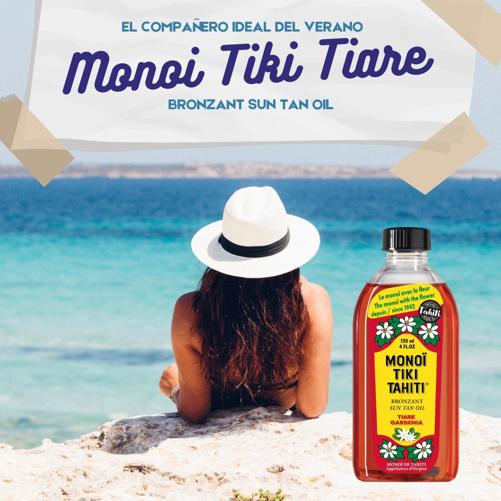 Pack 3 Monoi Tiki Tahiti Tiare Gardenia Bronzant Sun Tan Oil 120ml-3