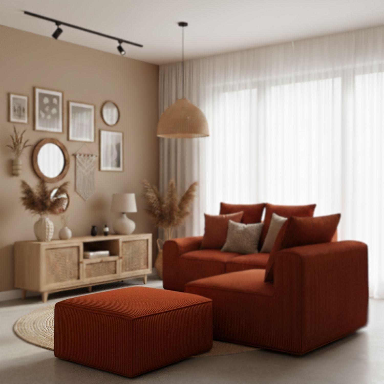 Pouf | Espuma Comprimida |73x38x97 Terracota T4-2