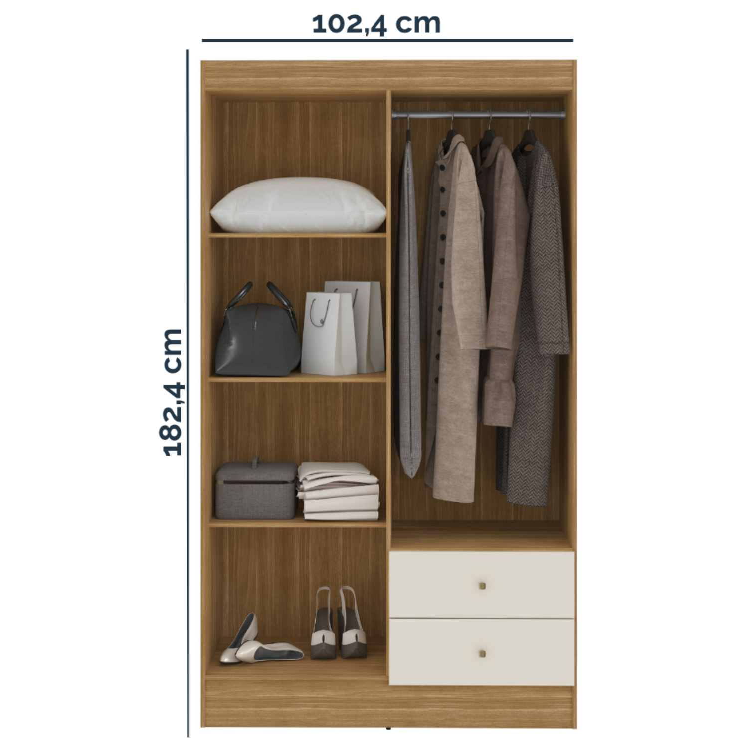 Combo Closet Versa 4 Puertas + Multiuso Luna Off White K4215-3