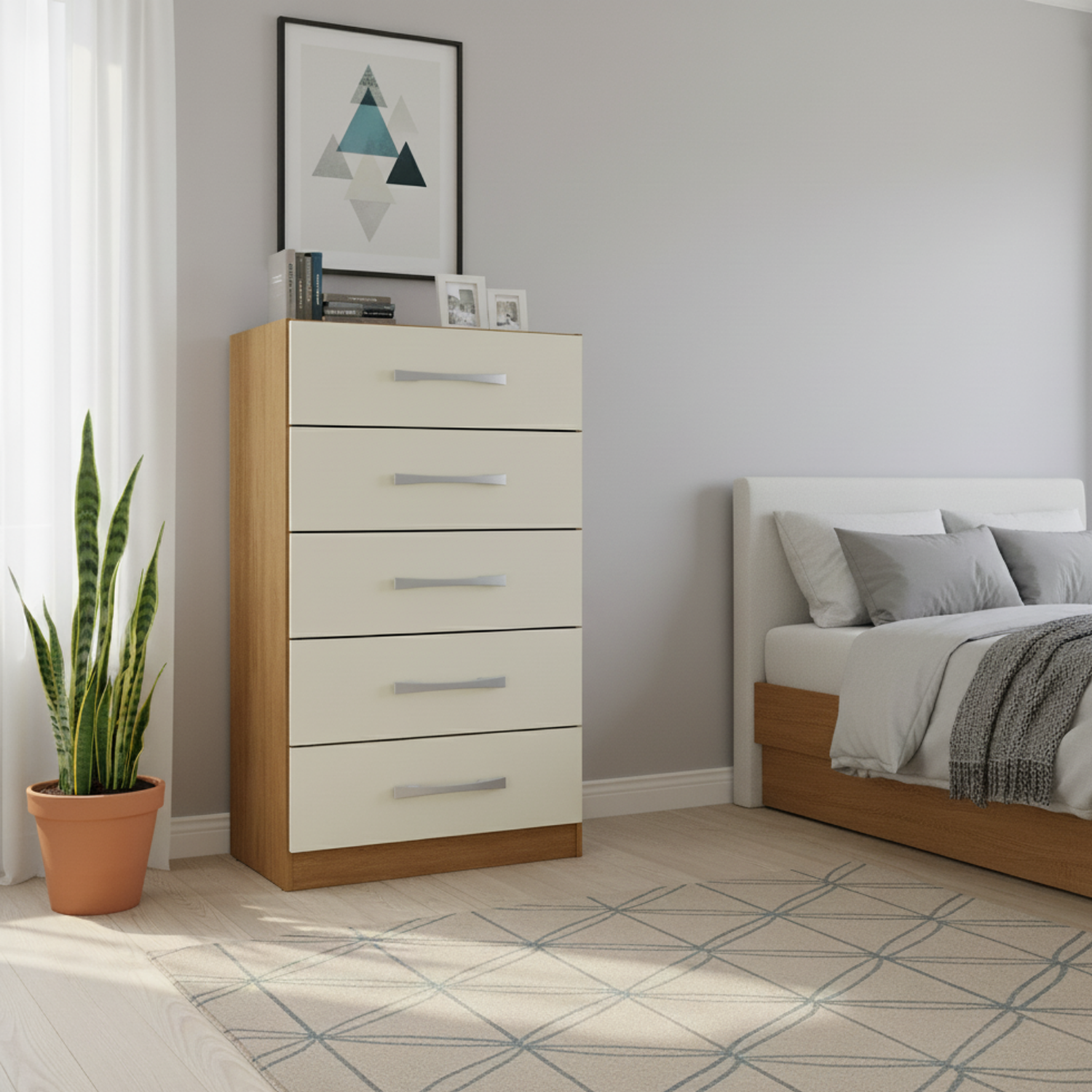 Combo Clóset 6 Puertas + Cómoda 5 Cajones Off White R6205-9