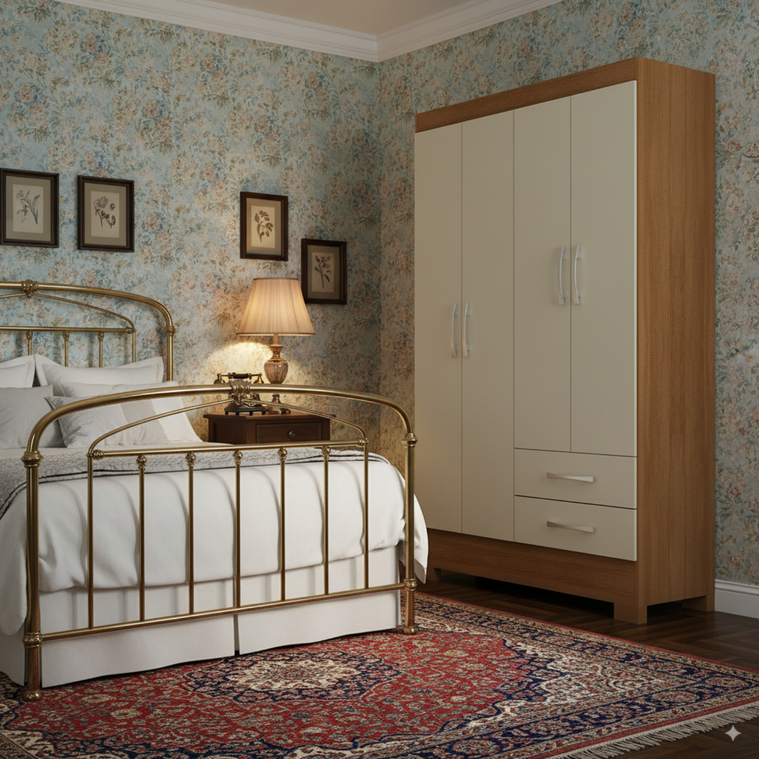 Combo 3 Clóset 4 Puertas 2 Cajones 180x90x35 cm Off White R42X3-4