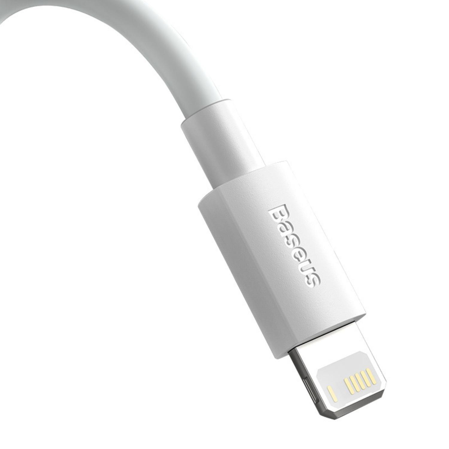 Baseus Simple Wisdom Data Cable Kit USB to iP 2.4A (2PCS/Set?1.5m White-4