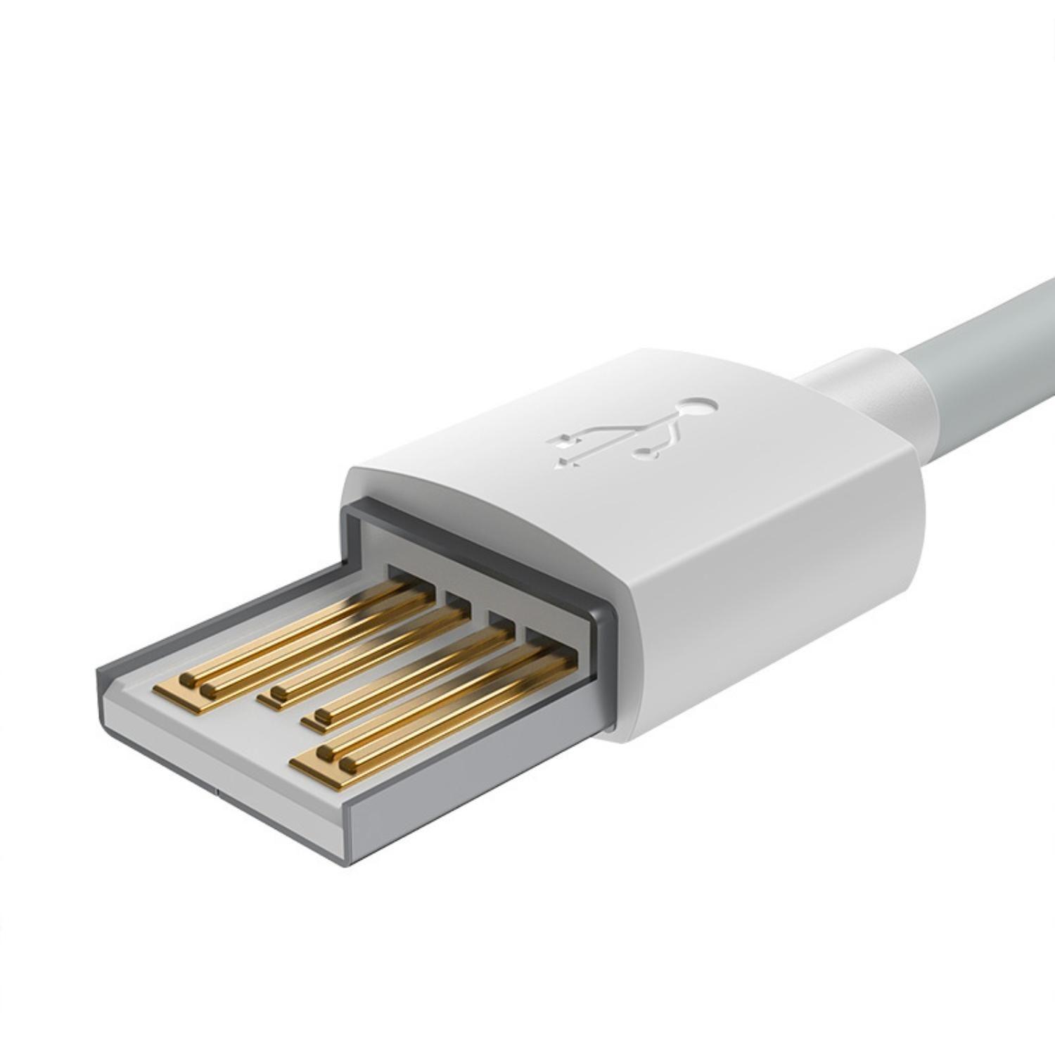 Baseus Simple Wisdom Data Cable Kit USB to iP 2.4A (2PCS/Set?1.5m White-5