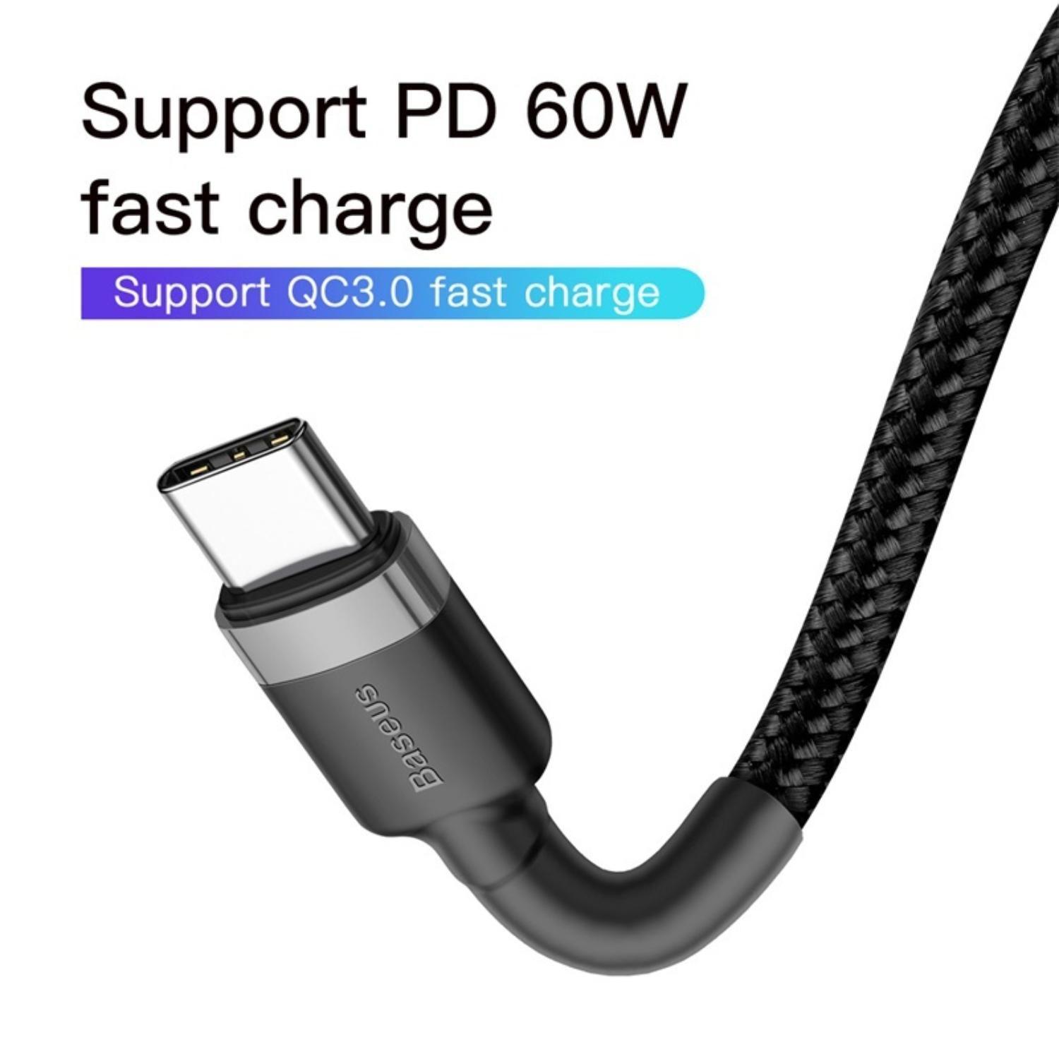 Baseus Cafule Type-C PD2.0 60W flash charging data line (20V 3A) 2m Gray+Black-6