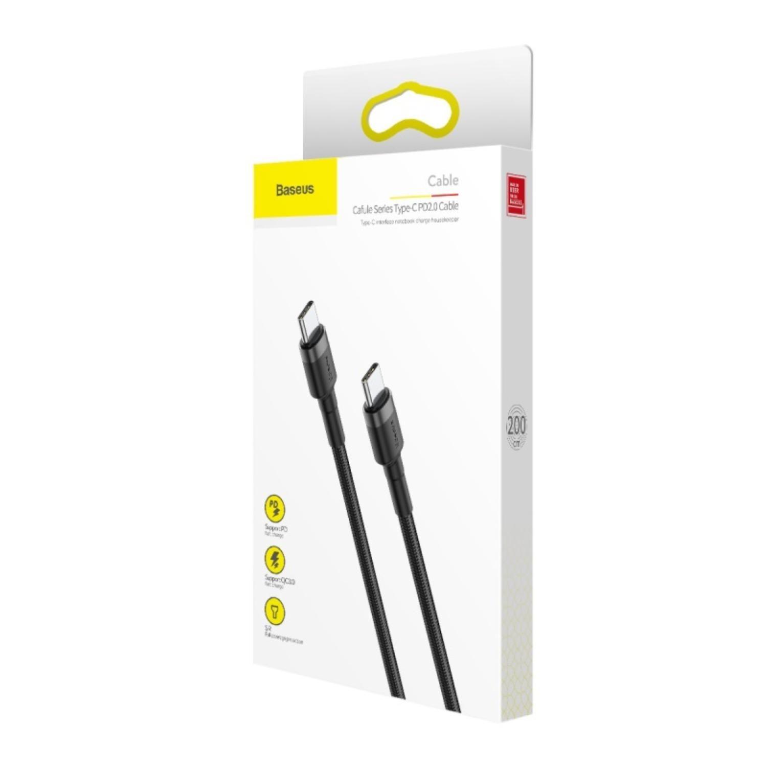 Baseus Cafule Type-C PD2.0 60W flash charging data line (20V 3A) 2m Gray+Black-7