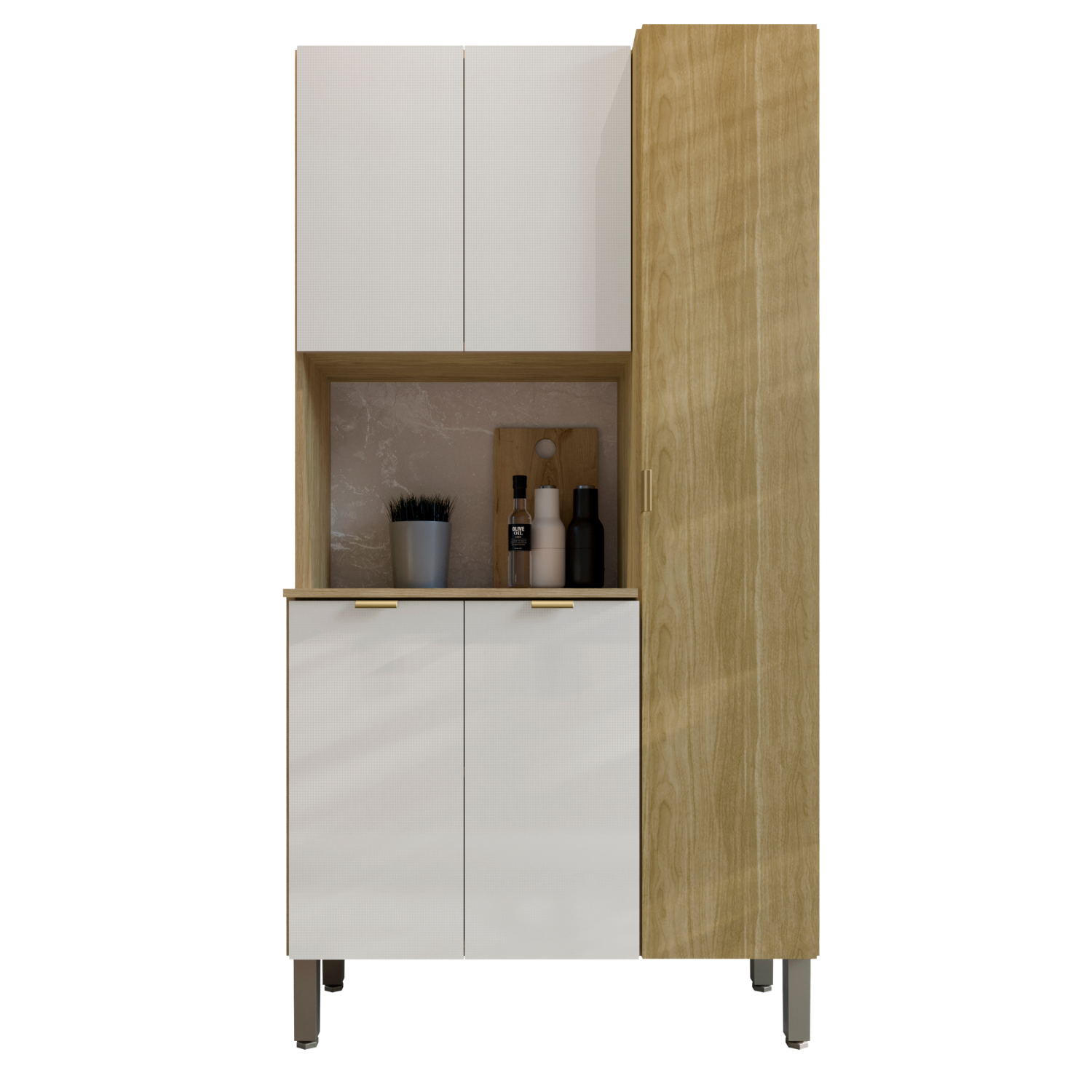 Combo Mueble para Microondas Orion, Mueble de Cocina Kris y Mueble de Cocina Melissa K020405-3