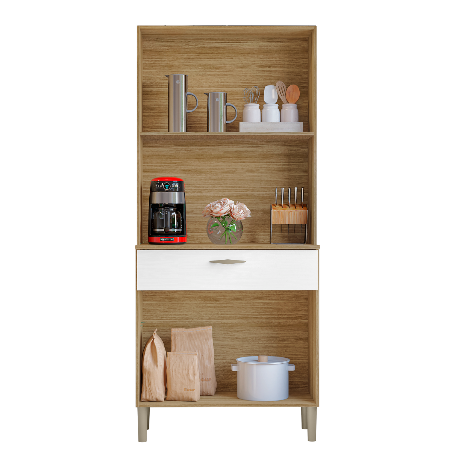 Combo Mueble para Microondas Orion, Mueble de Cocina Kris y Mueble de Cocina Melissa K020405-8