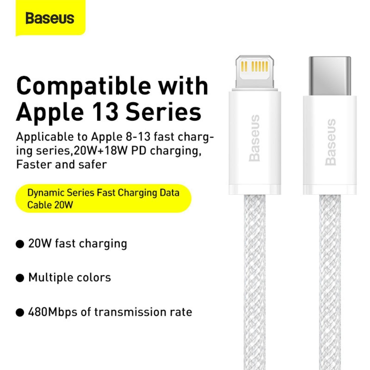 Baseus Dynamic Series Fast Charging Data Cable Type-C to iP 20W 1m White-3