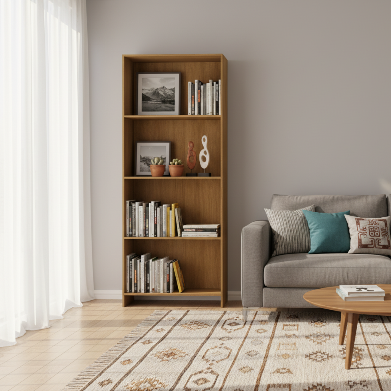 Librero Color Natural 164x57x27cm R16-4