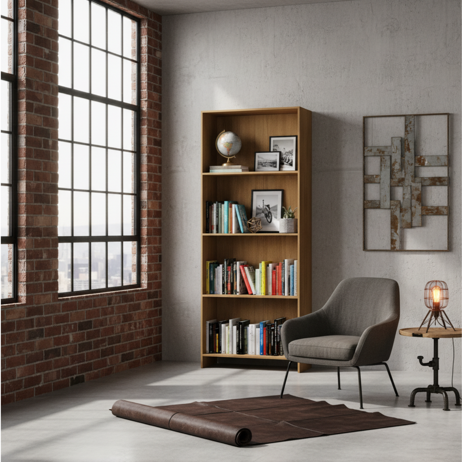 Librero Color Natural 164x57x27cm R16-4