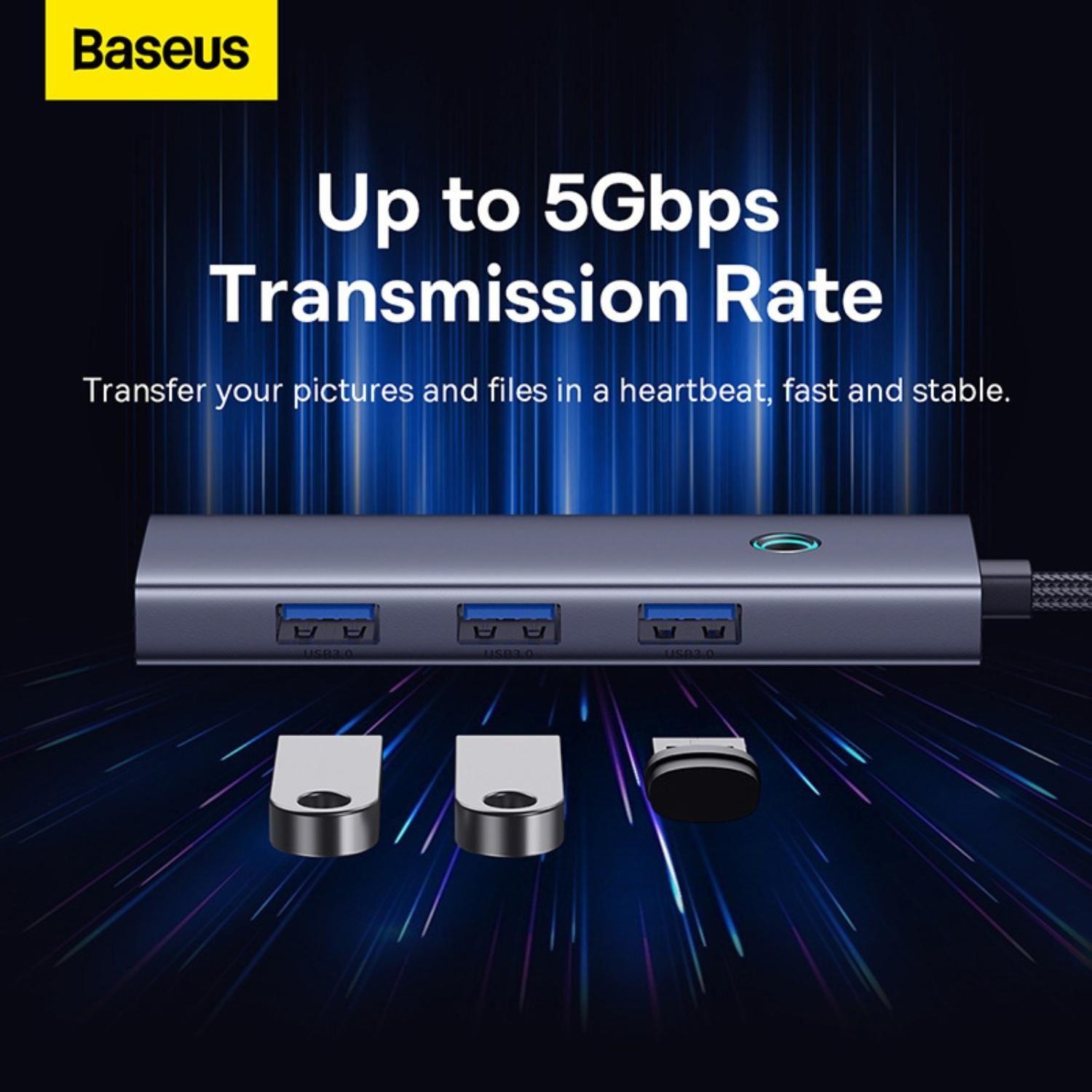 OS-Baseus UltraJoy Series 5-Port HUB Docking Station Space Grey?Type-C to HDMI4K@30Hz*1+USB 3.0*4?-5