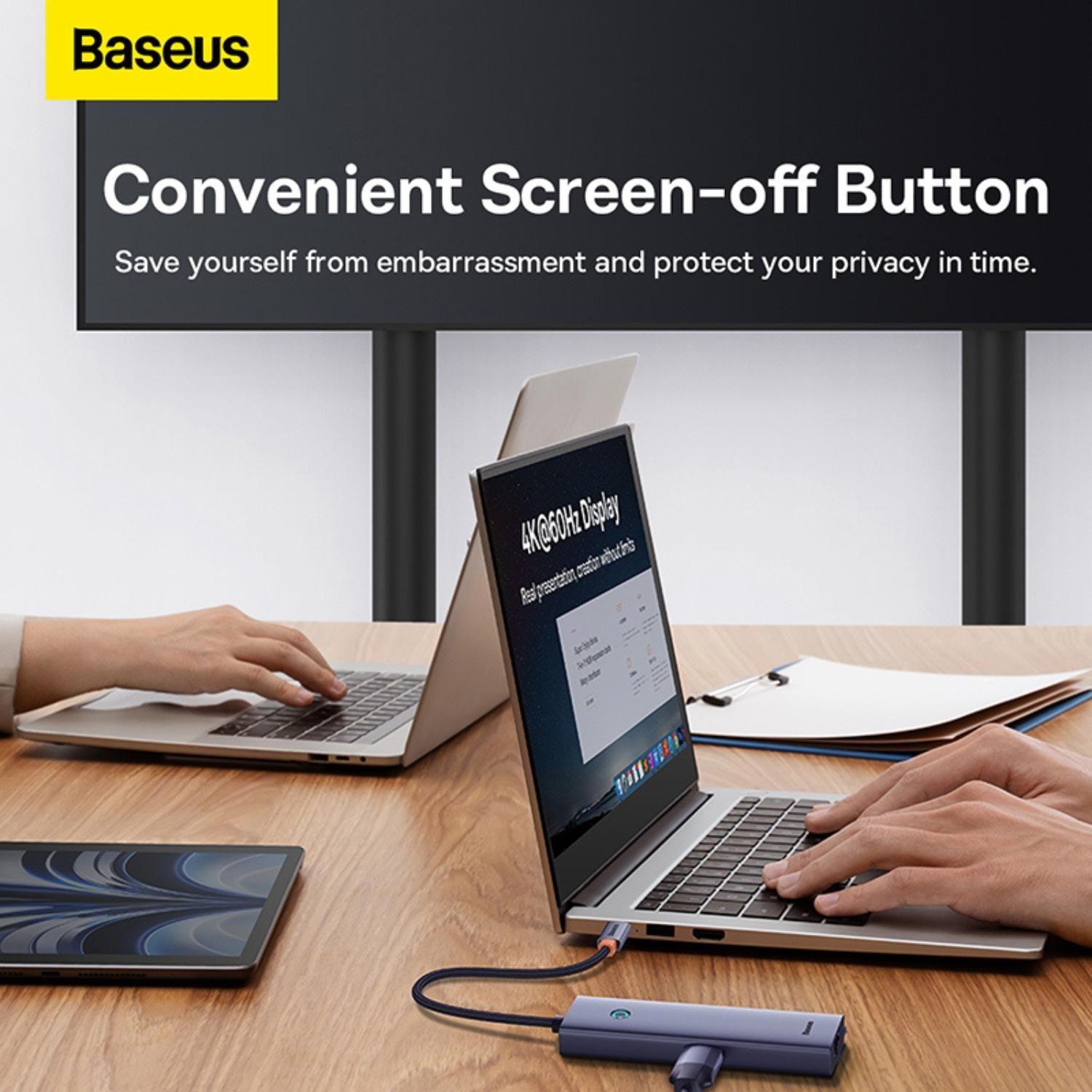 OS-Baseus UltraJoy Series 5-Port HUB Docking Station Space Grey?Type-C to HDMI4K@30Hz*1+USB 3.0*4?-7