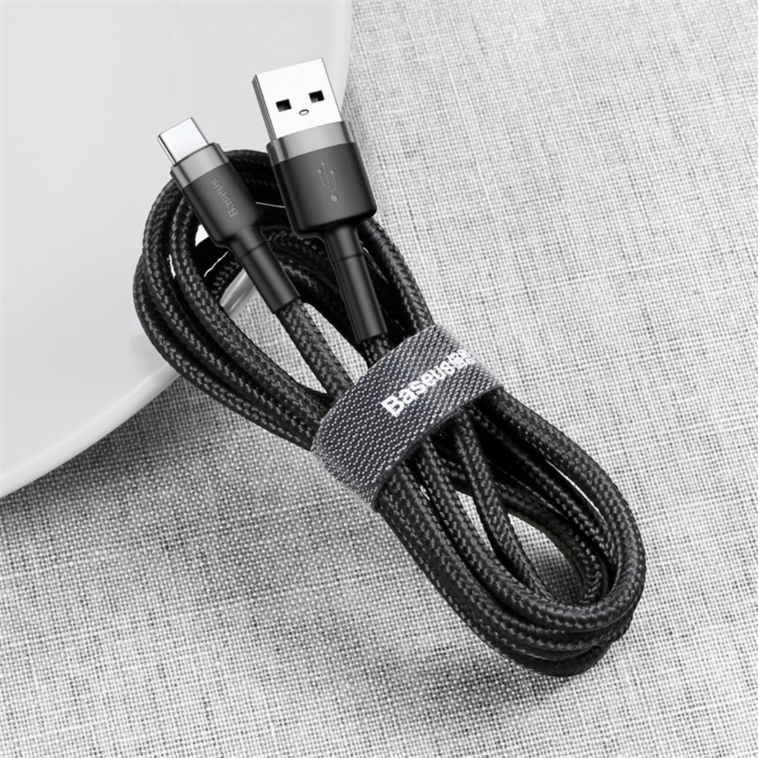 Baseus cafule Cable USB For Type-C 2A 2m Gray+Black-2