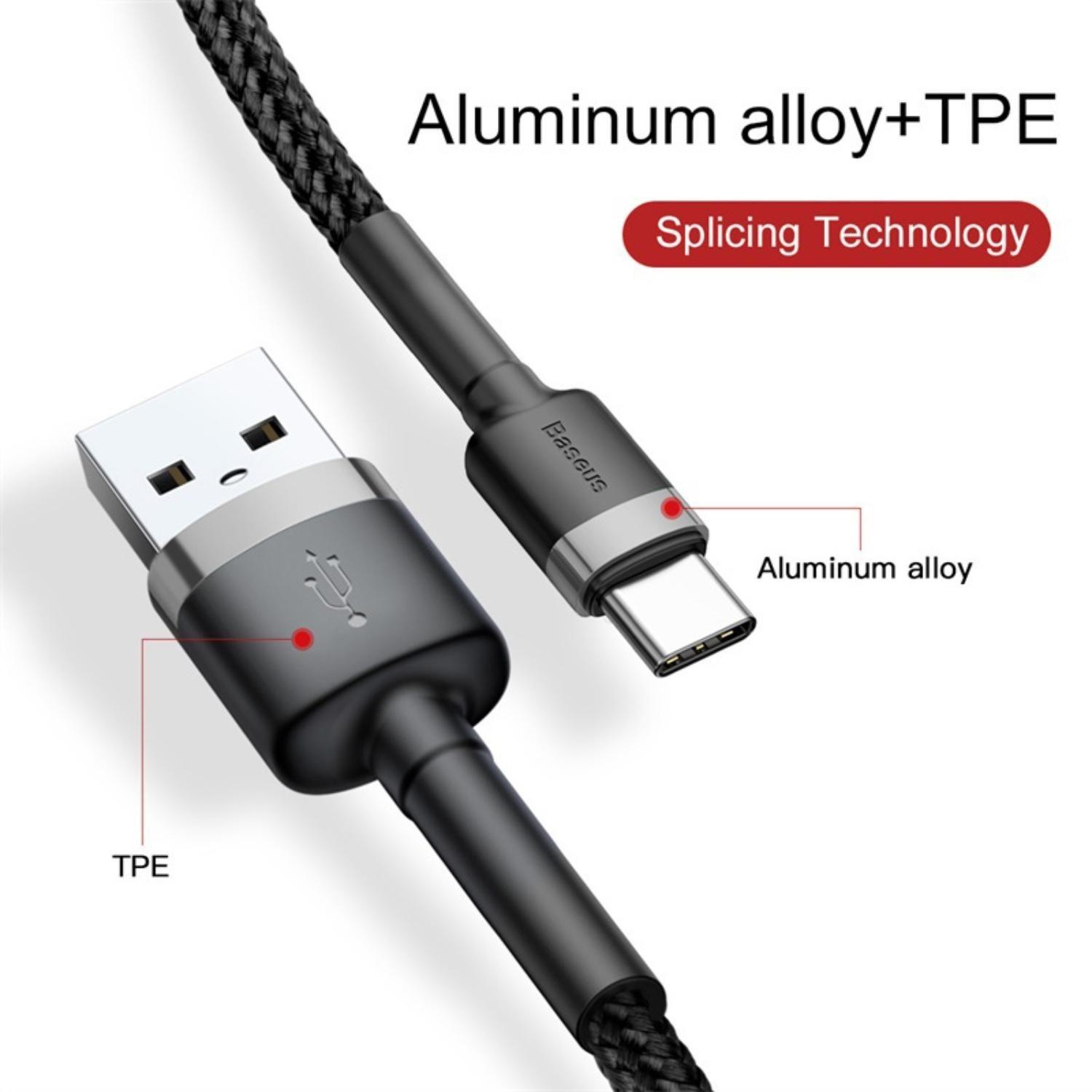 Baseus cafule Cable USB For Type-C 2A 2m Gray+Black-5