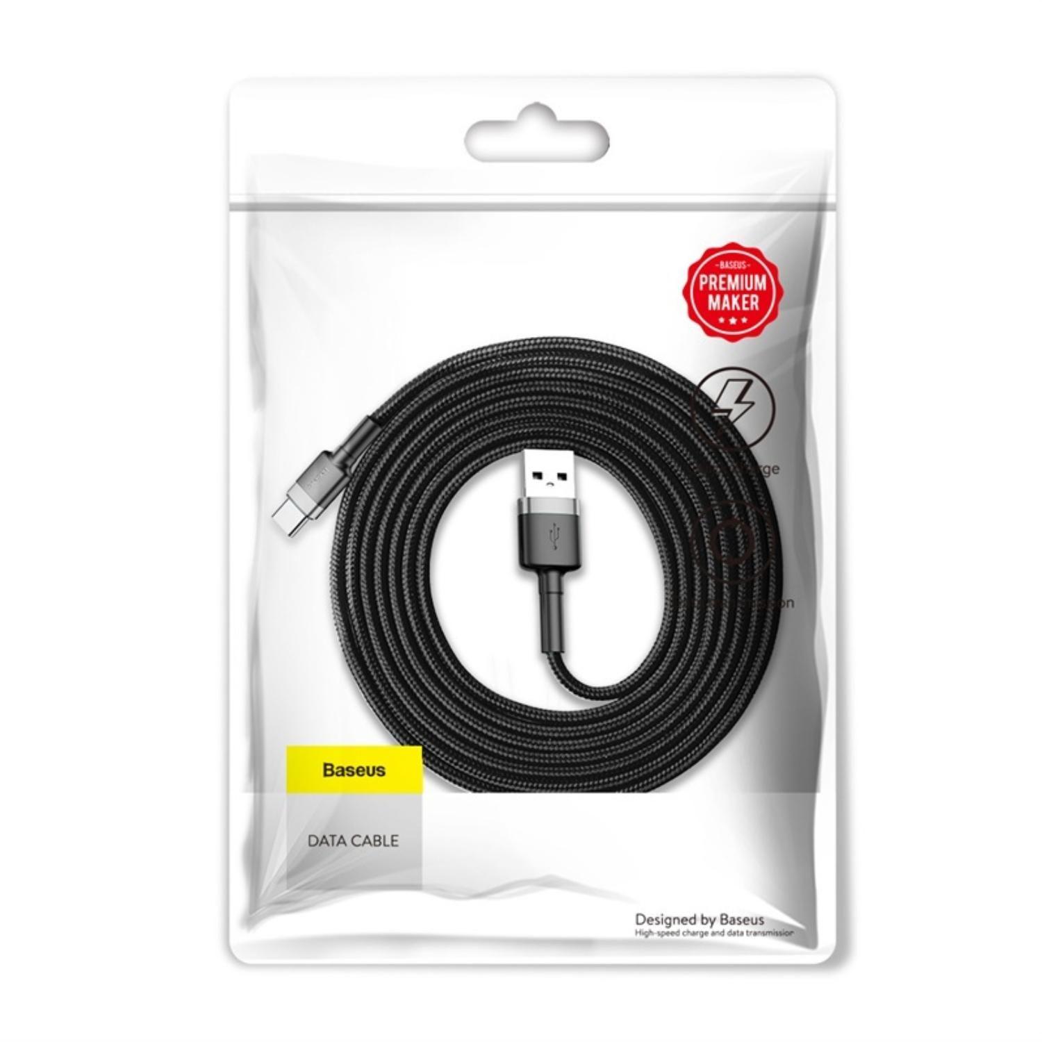 Baseus cafule Cable USB For Type-C 2A 2m Gray+Black-7