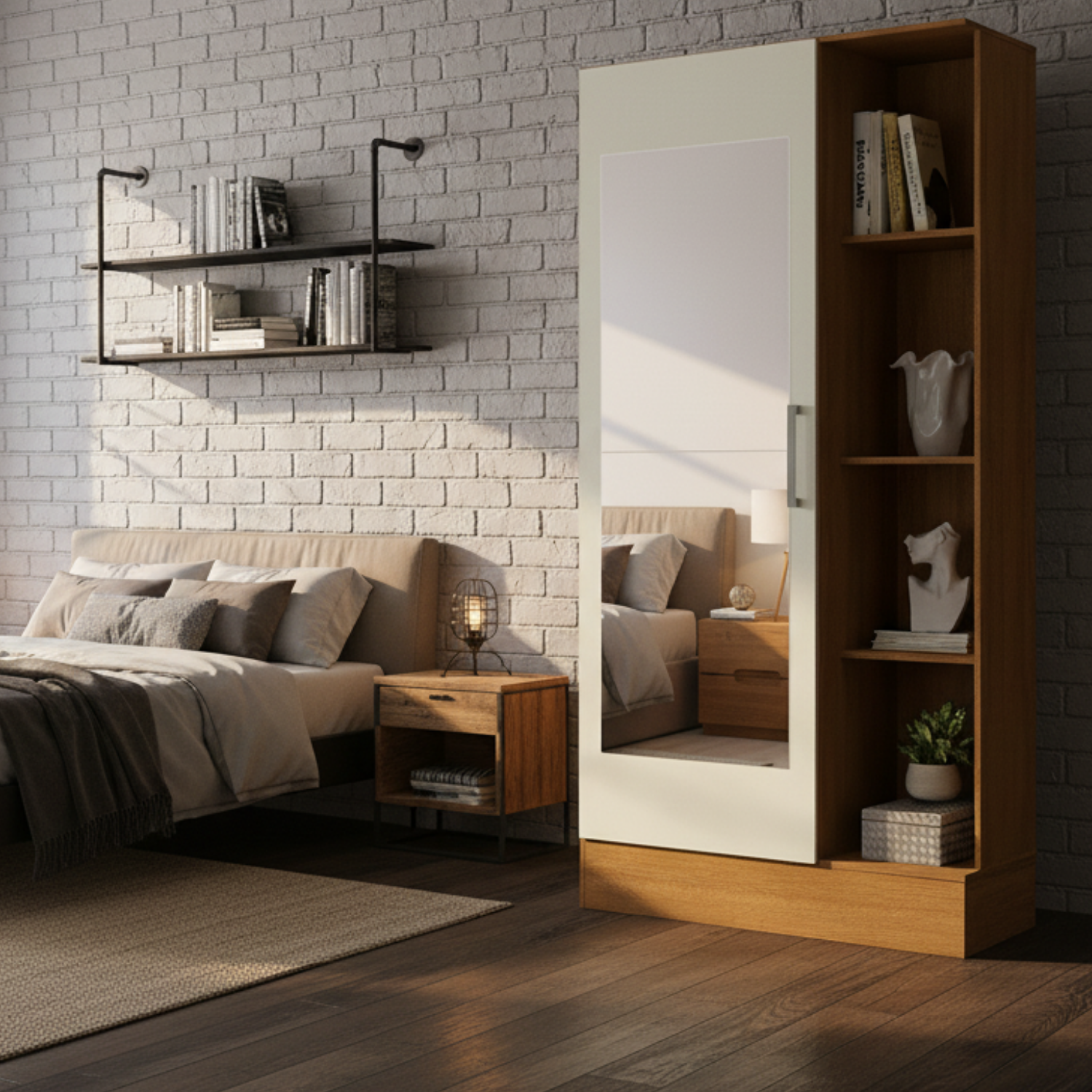 Combo Clóset Zapatero + Cómoda 10 Cajones Off White R1015-6