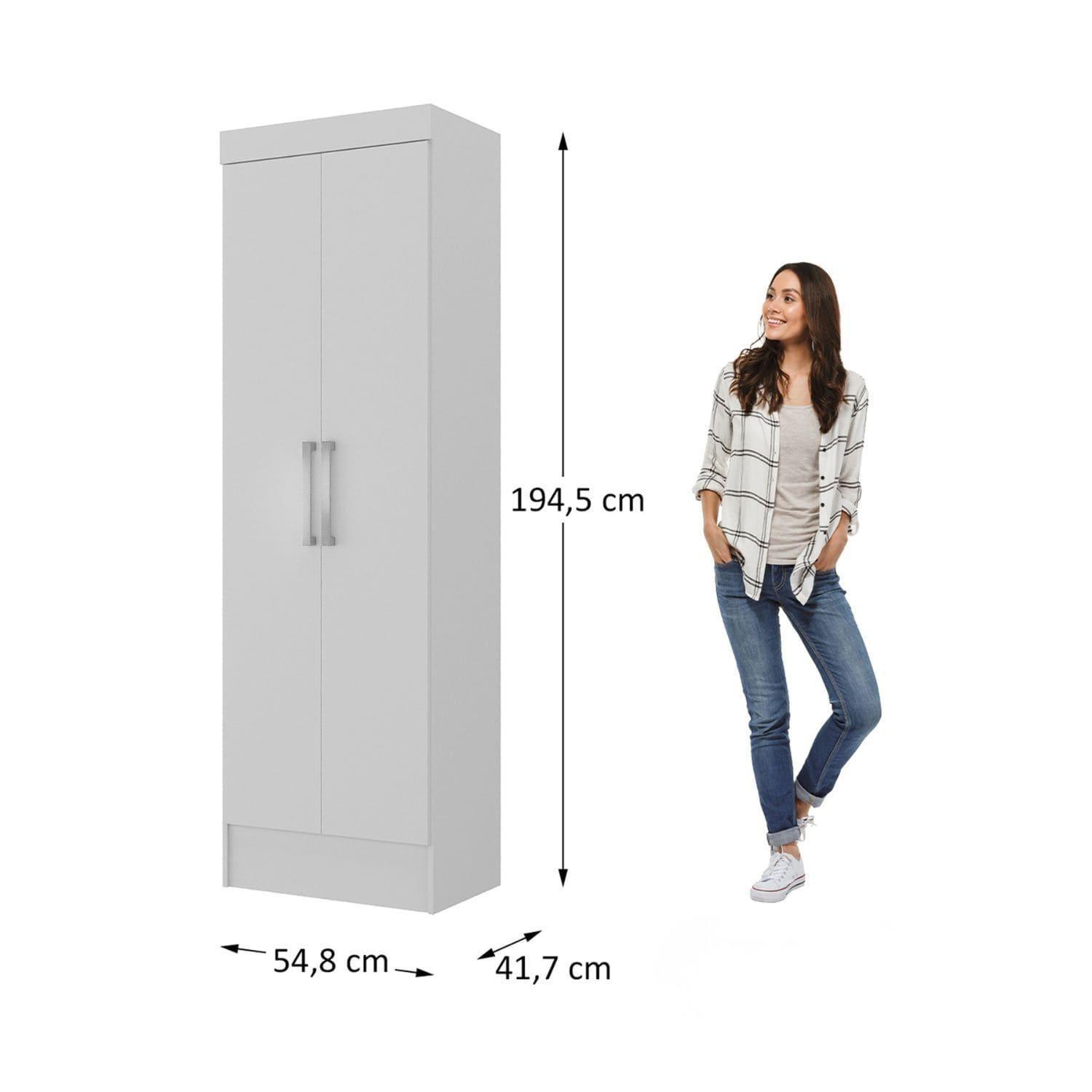 CLOSET MULTIUSO 2 PUERTAS 174X54X35 BLANCO BLANCO RB20-2
