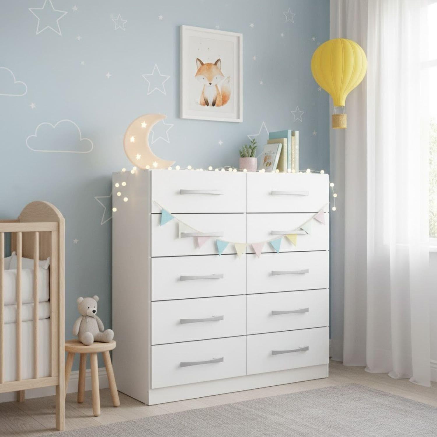 COMBO CLOSET MULTIUSO 2 PUERTAS + COMODA 10 CAJONES BLANCO BLANCO RB2010-6