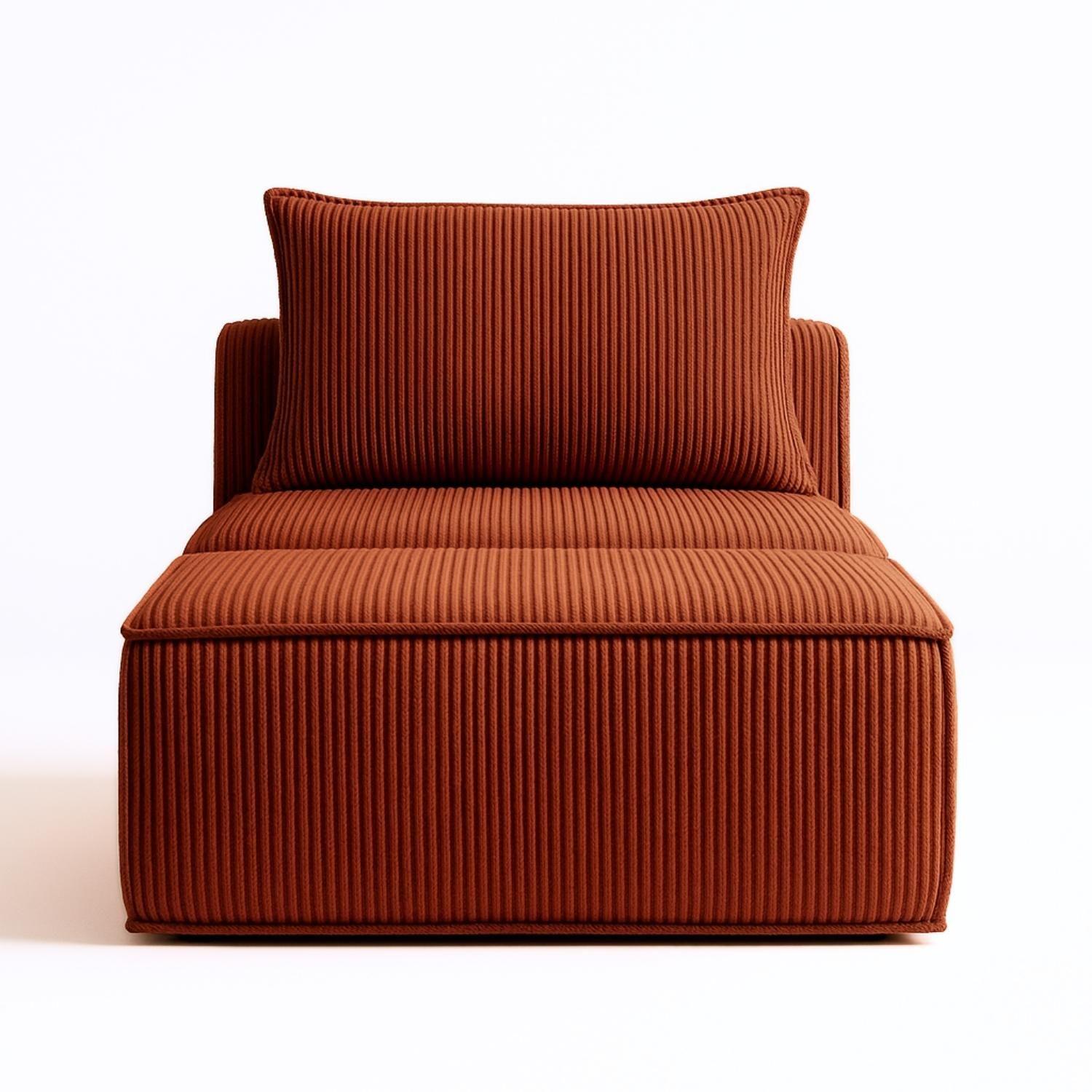 Sillon Loop 1 cuerpo + Pouf | Espuma comprimida - 76X57X167 Terracota T24-2