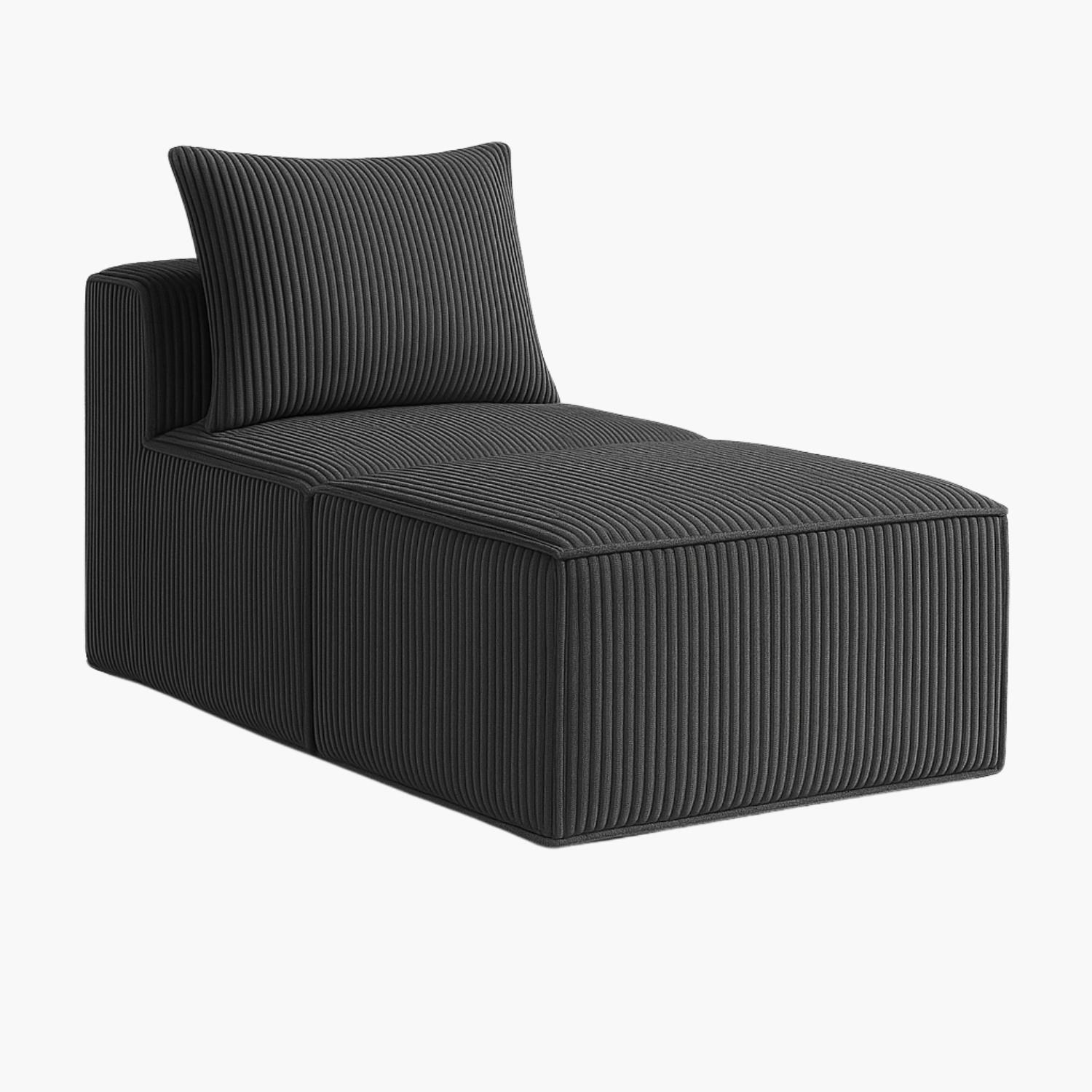 Sillon Loop 1 cuerpo + Pouf | Espuma comprimida - 76X57X167 Azul grafito A24-2