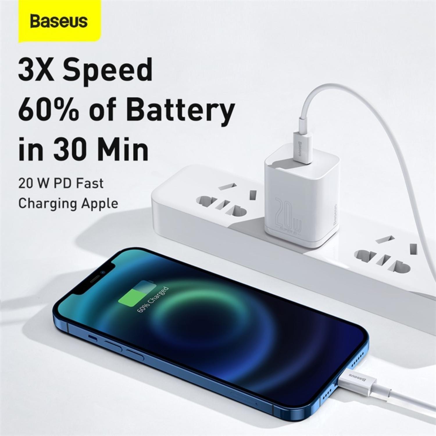 Baseus Superior Series Fast Charging Data Cable Type-C to iP PD 20W 1m White-3