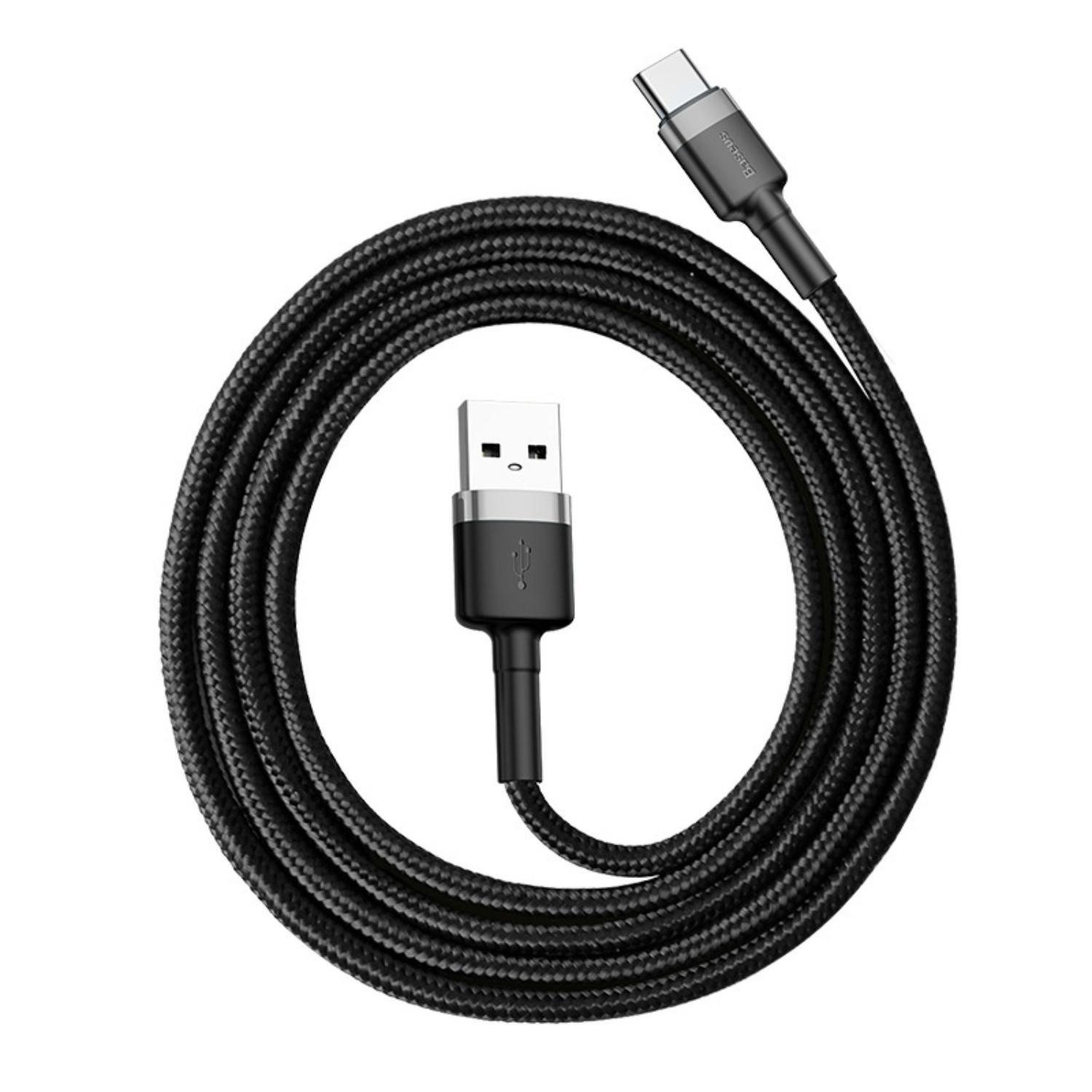 Baseus cafule Cable USB For Type-C 3A 1m Gray+Black-2