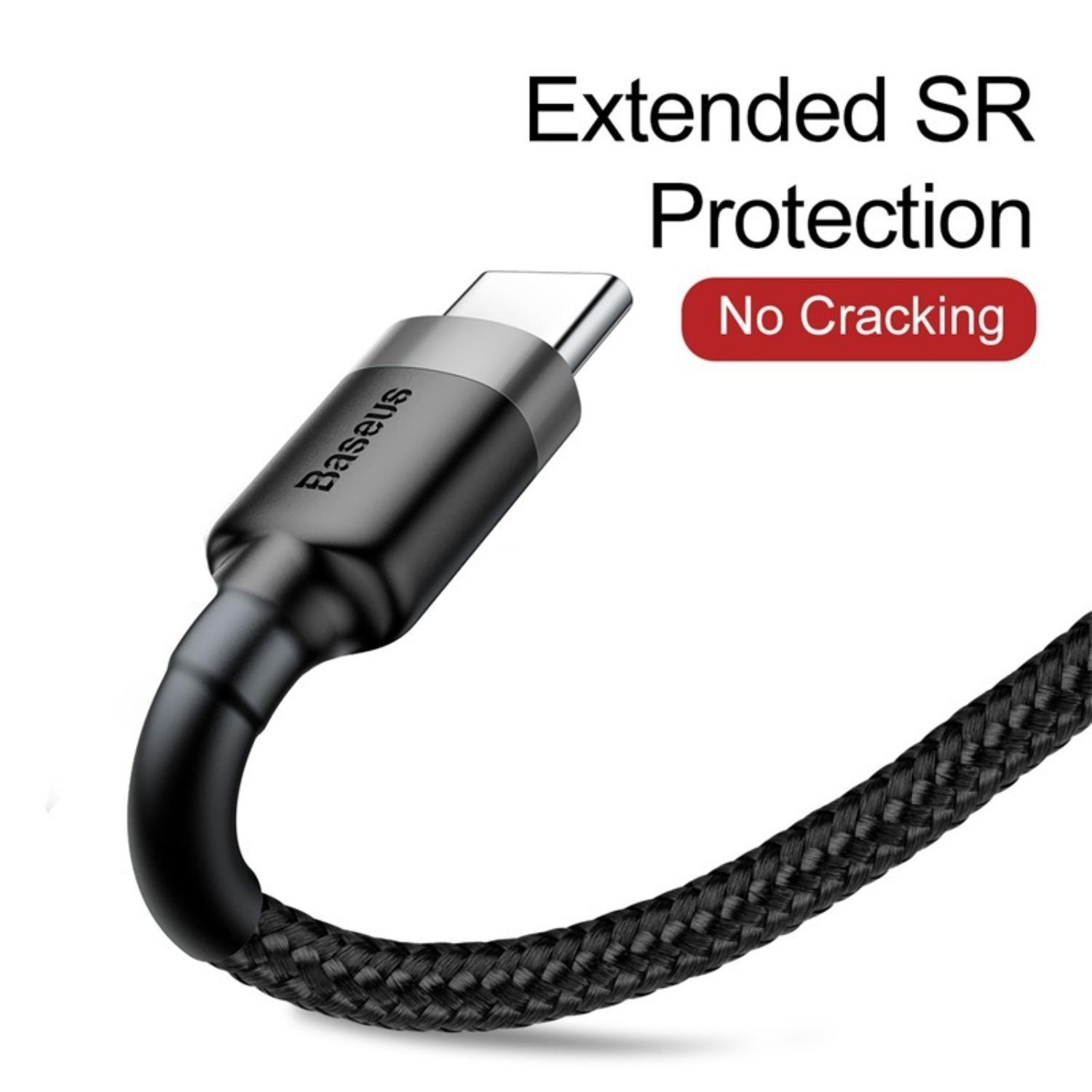 Baseus cafule Cable USB For Type-C 3A 1m Gray+Black-4