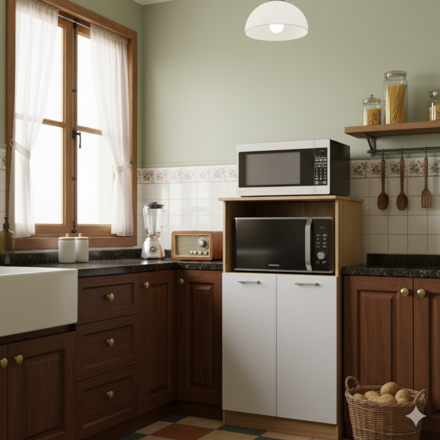 Combo Mueble para Microondas Orion y Mueble de Cocina Kris K0204-3