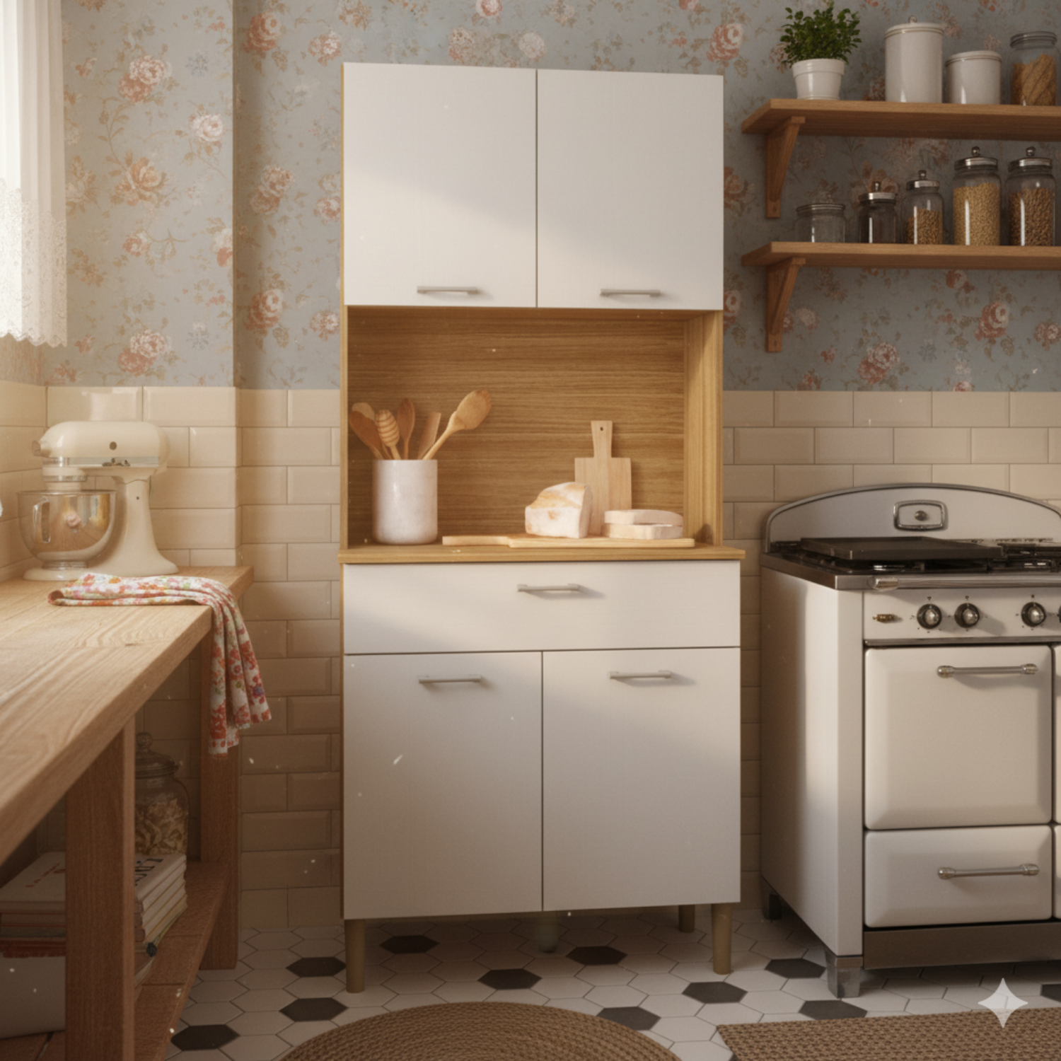 Combo Mueble para Microondas Orion y Mueble de Cocina Kris K0204-4