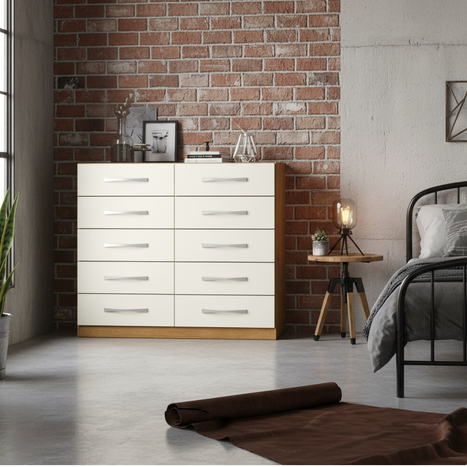 Combo 3 Cómodas 10 Cajones 91x91x35cm Off White R10X3-4