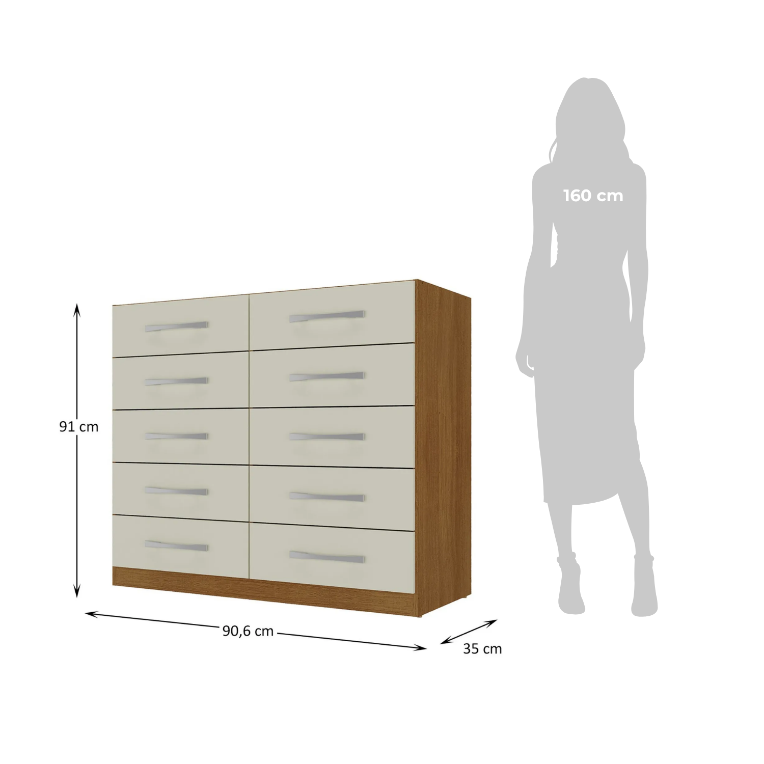 Combo Clóset 6 Puertas + Cómoda 10 Cajones Off White R6210-2