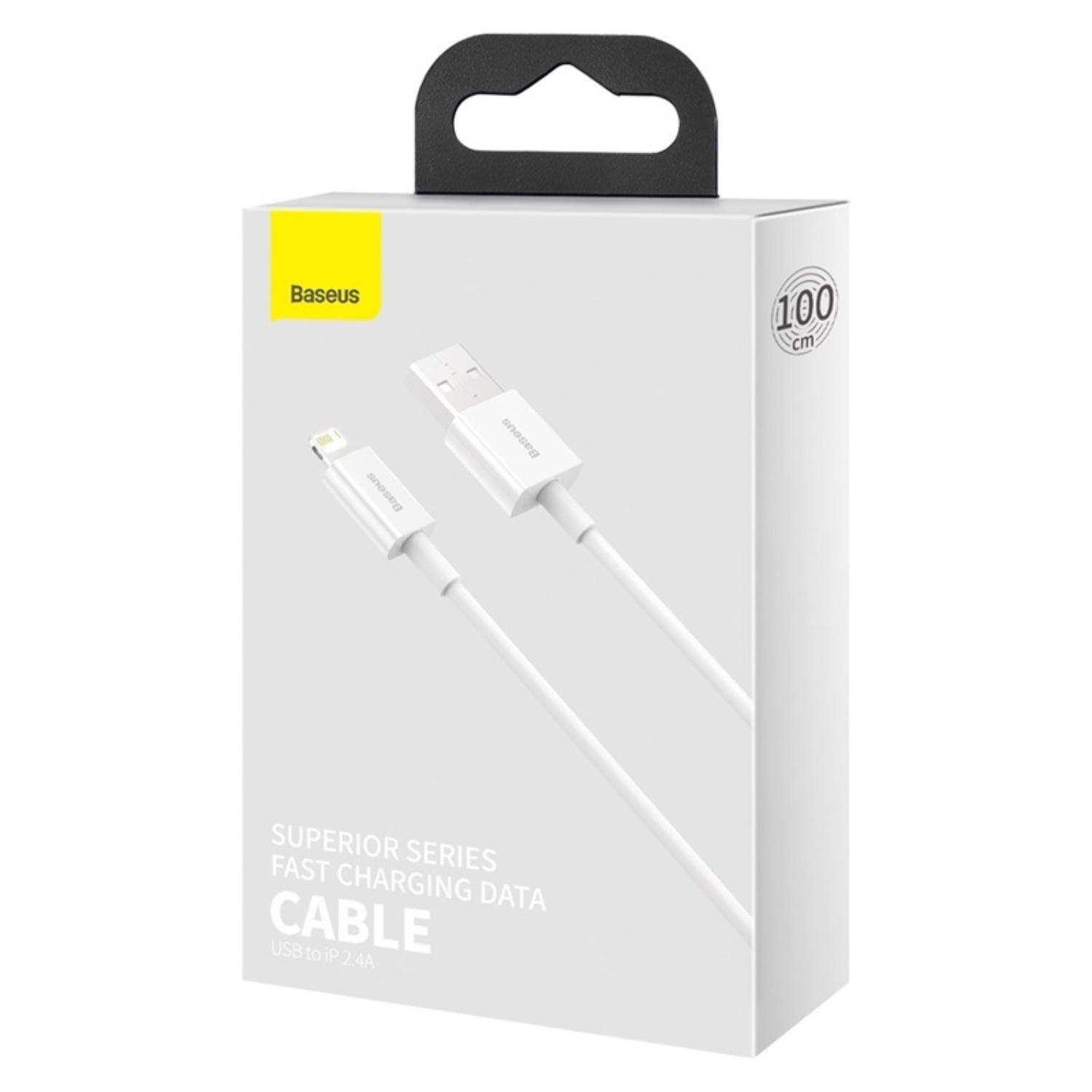 Baseus Superior Series Fast Charging Data Cable USB to iP 2.4A 1m White-7