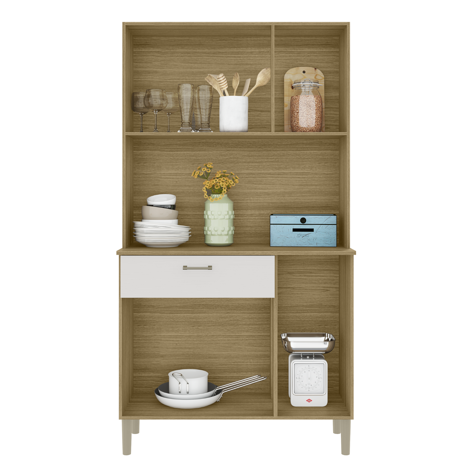 Combo Mueble para Microondas Orion, Mueble de Cocina Kyra y Mueble de Cocina Kris K020604-8