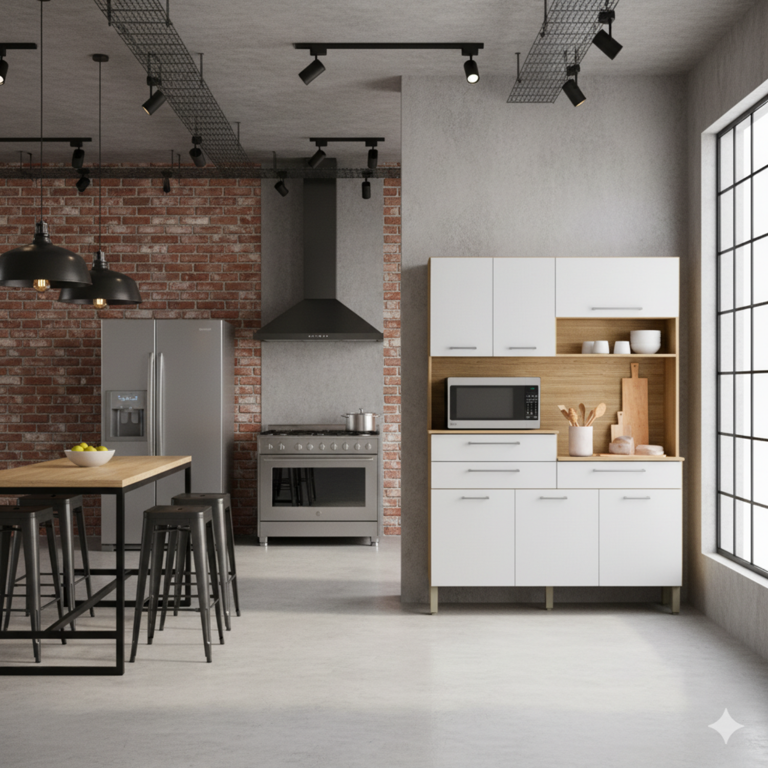 Combo Mueble de Cocina Kyra y Kit 8 Puertas Kit Orion K0608-6