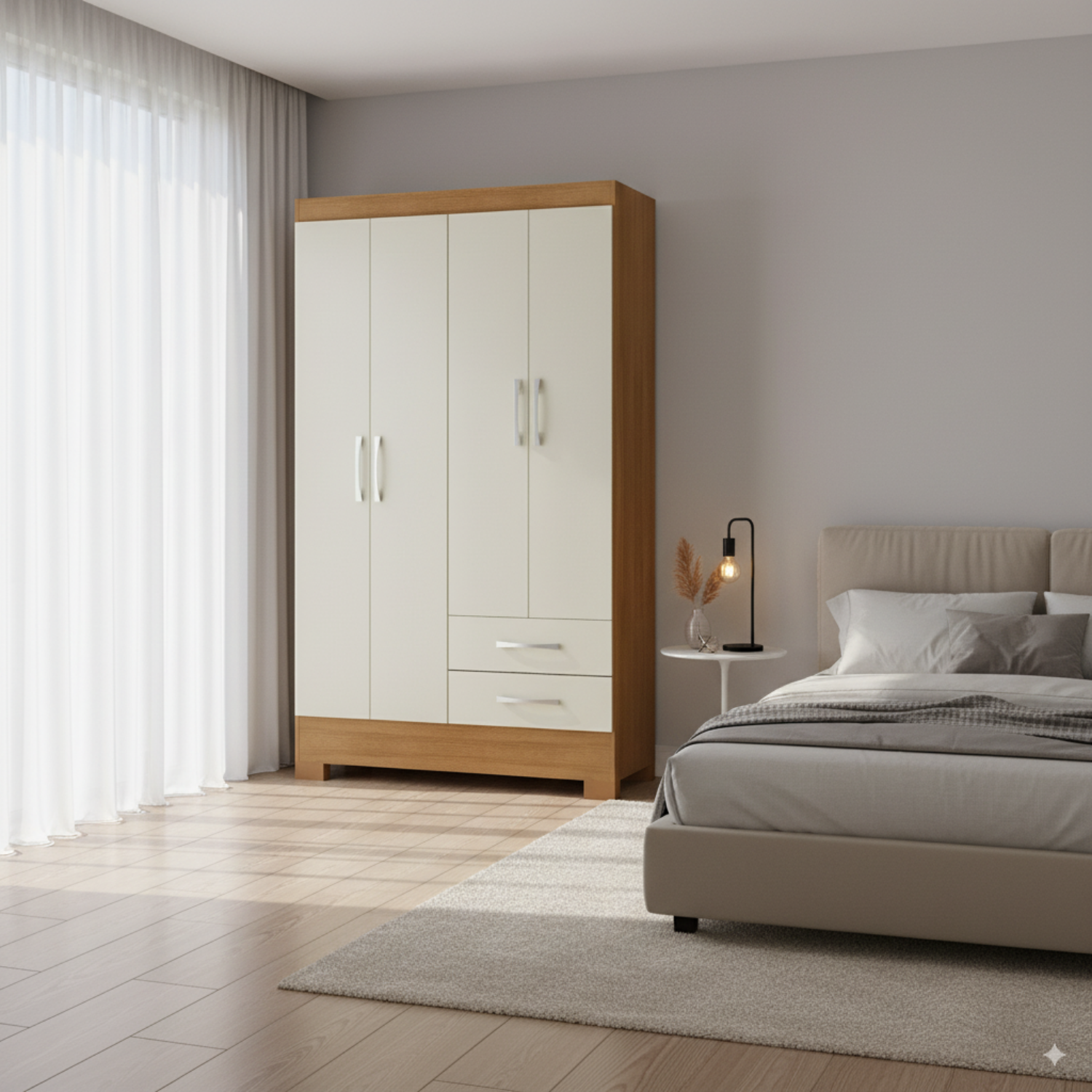 Combo Clóset 4 Puertas + Clóset 3 Puertas Off White R4232-7