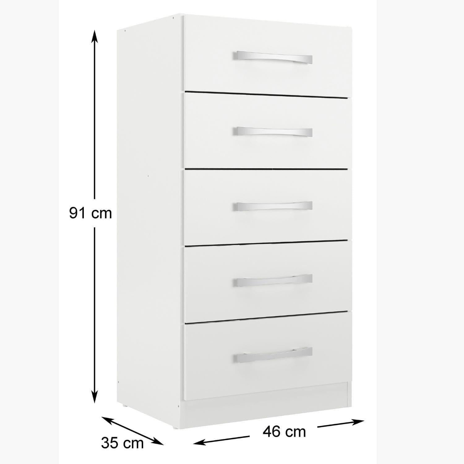 Combo clóset multiuso 2 puertas + comoda 5 cajones blanco blanco rb2005-1