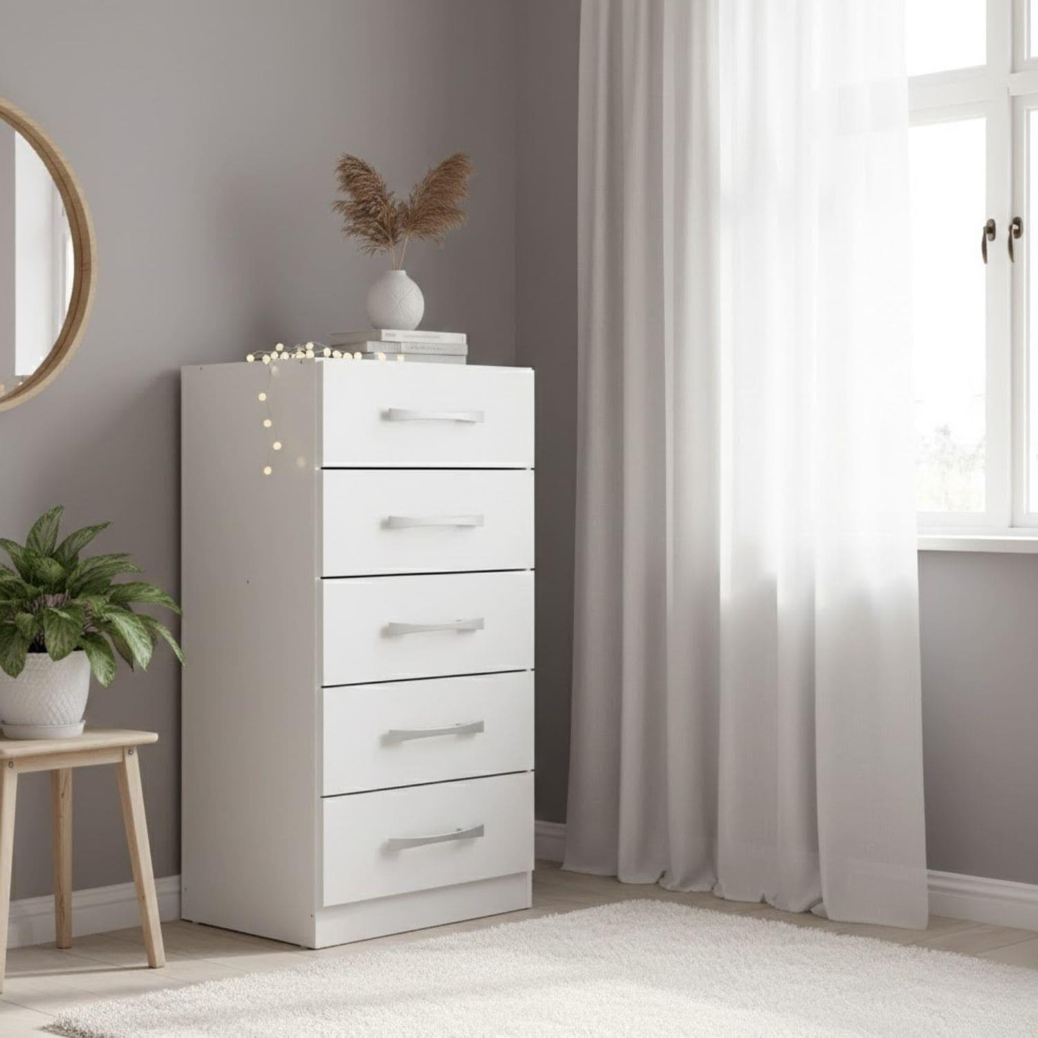 Combo clóset multiuso 2 puertas + comoda 5 cajones blanco blanco rb2005-2
