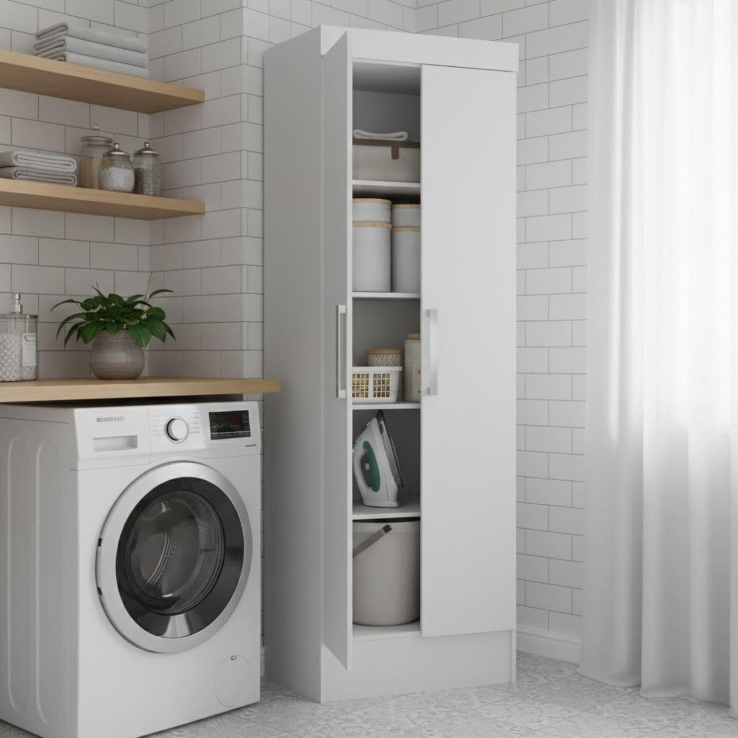 Combo clóset multiuso 2 puertas + comoda 5 cajones blanco blanco rb2005-6