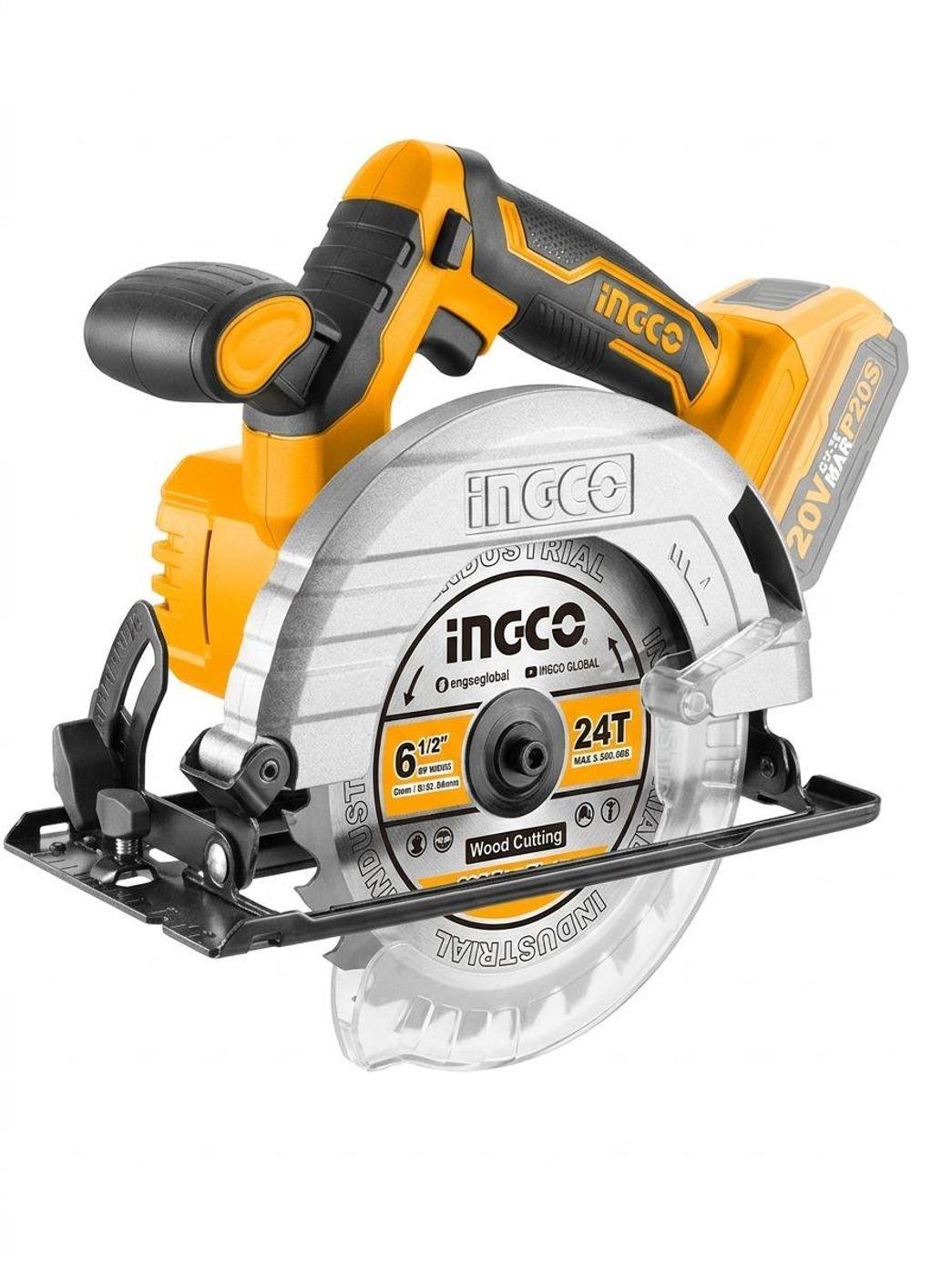 Sierra Circular Inalambrica Ingco 20V 165mm Sin bateria Cargador CSLI1651-0