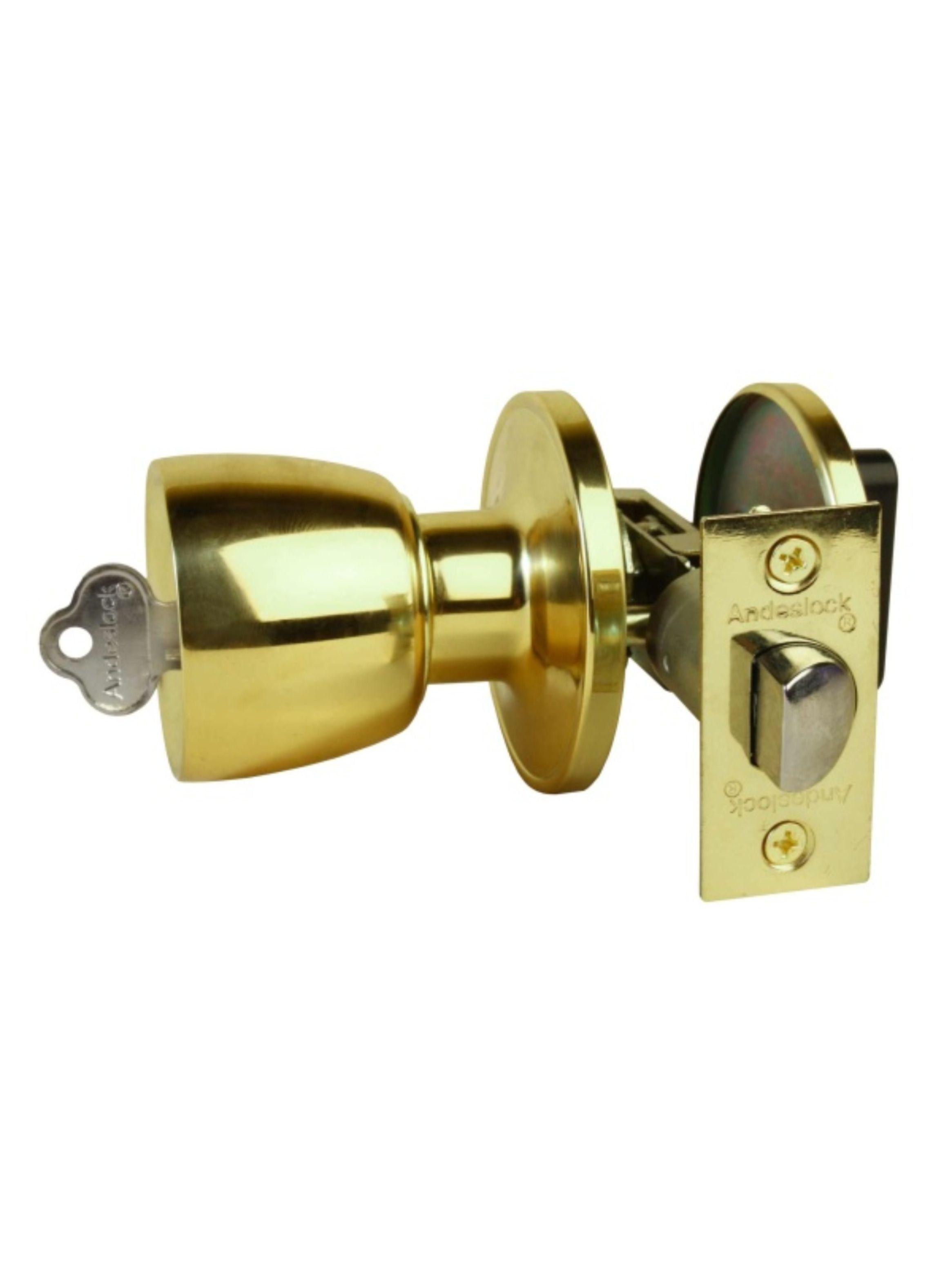 Cerradura Bronce Púlido Closet Andeslock Llave Mariposa Bodega Dormitorio-0