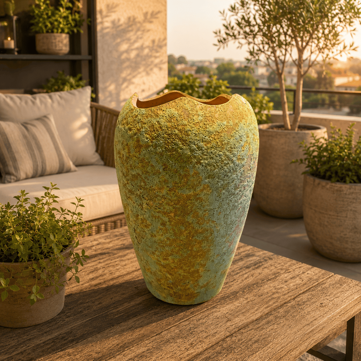 Jarron Ceramica Verde-1