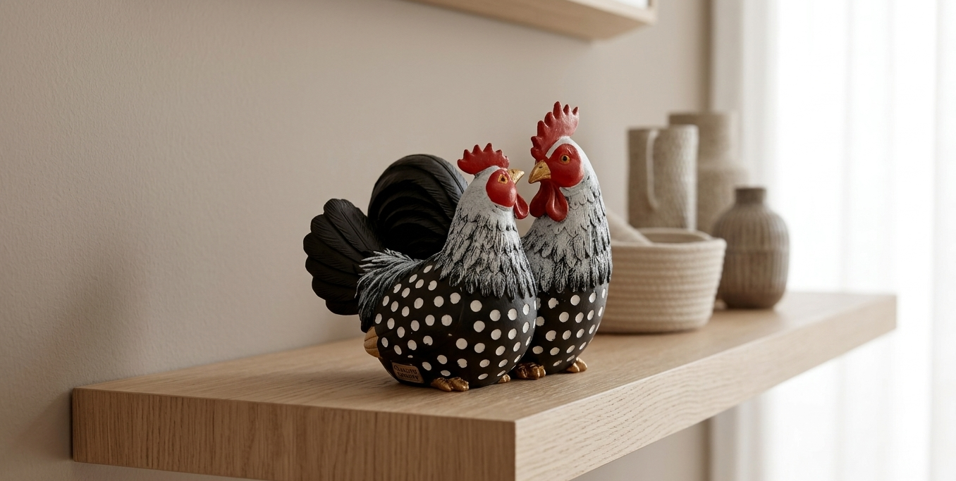 Gallos Pareja Decorativo Lunares Decorativos-2