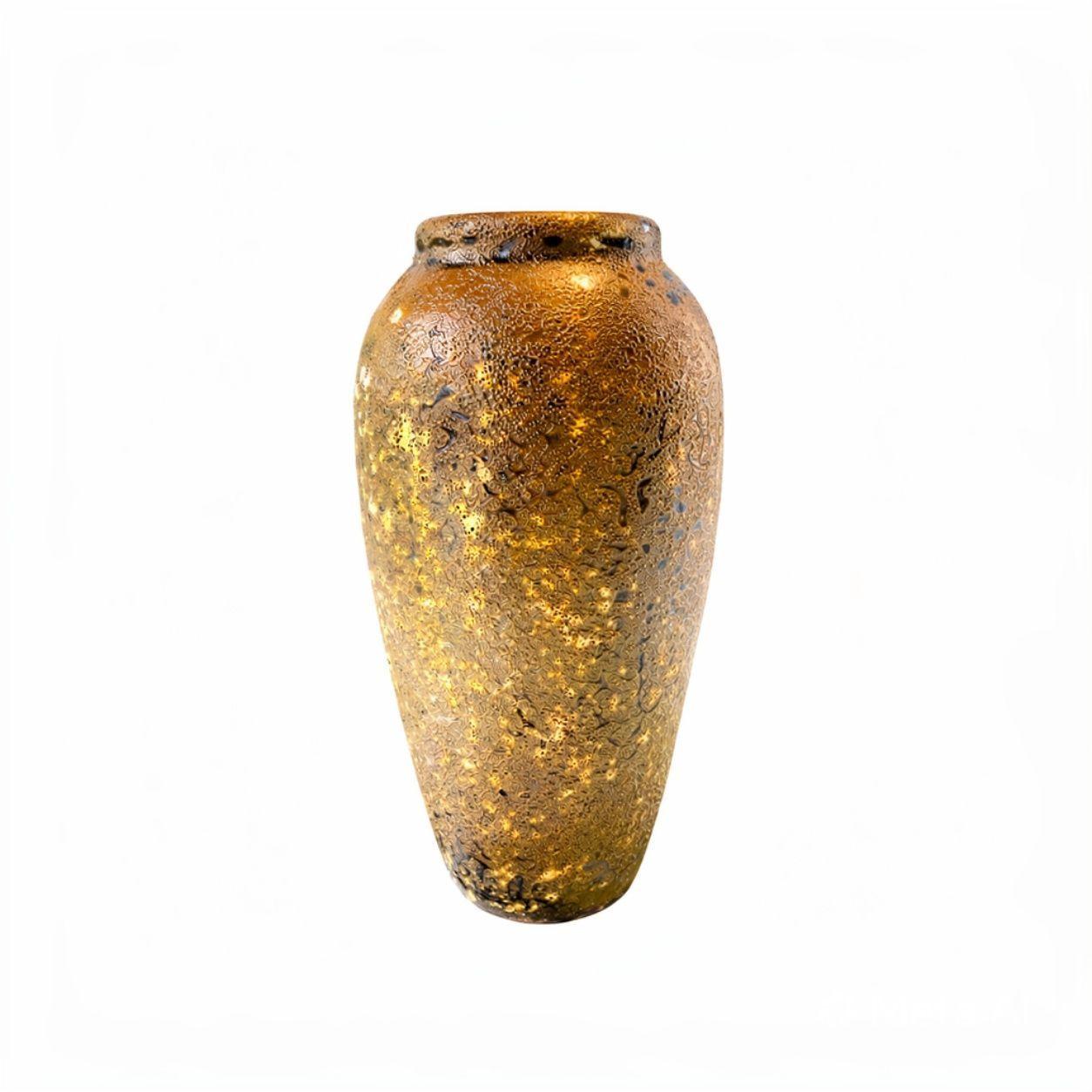 Jarron Florero Decorativo Ceramica Cafe-Dorado-0