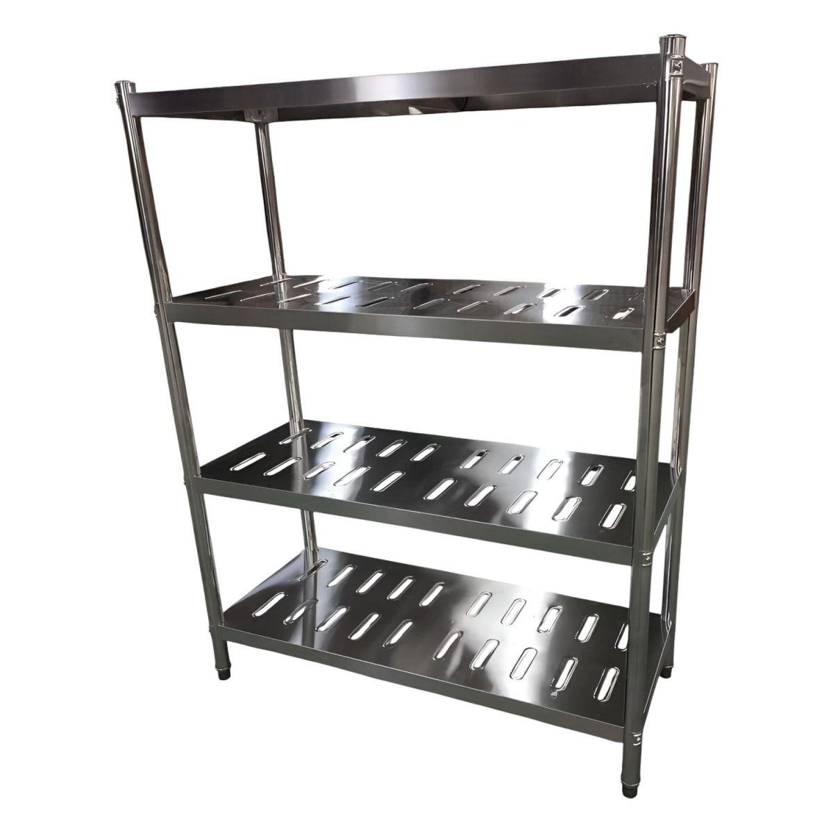 Estante 4 Bandejas Perforadas 180x50x155 cm. Acero Inox-3