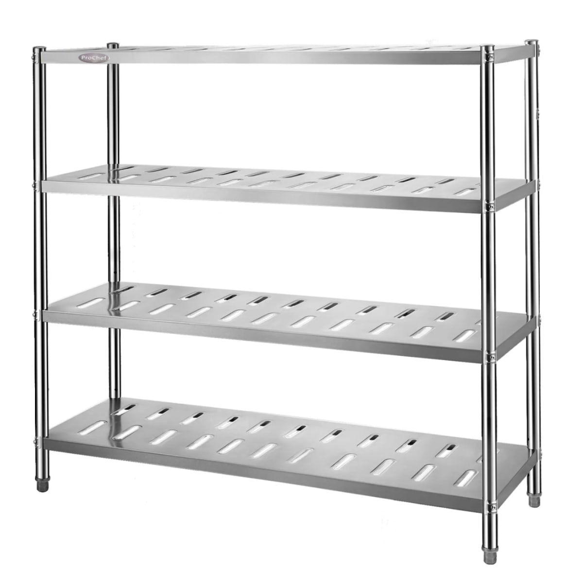 Estante 4 Bandejas Perforadas 180x50x155 cm. Acero Inox-8