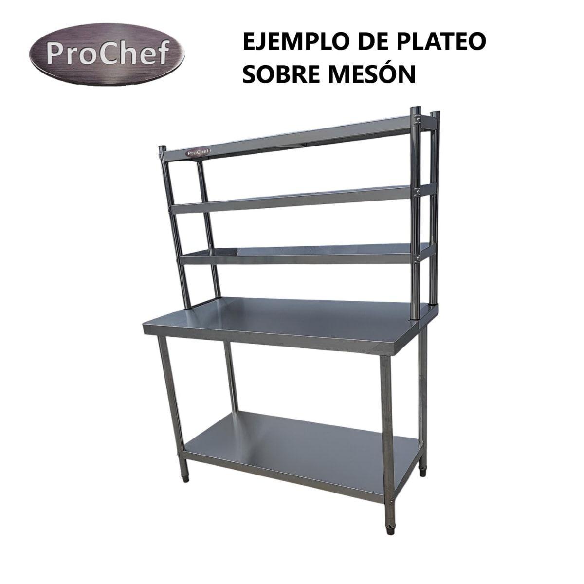 Plateo o Pasa Platos Triple 90x30x75 Cm Acero Inoxidable-7