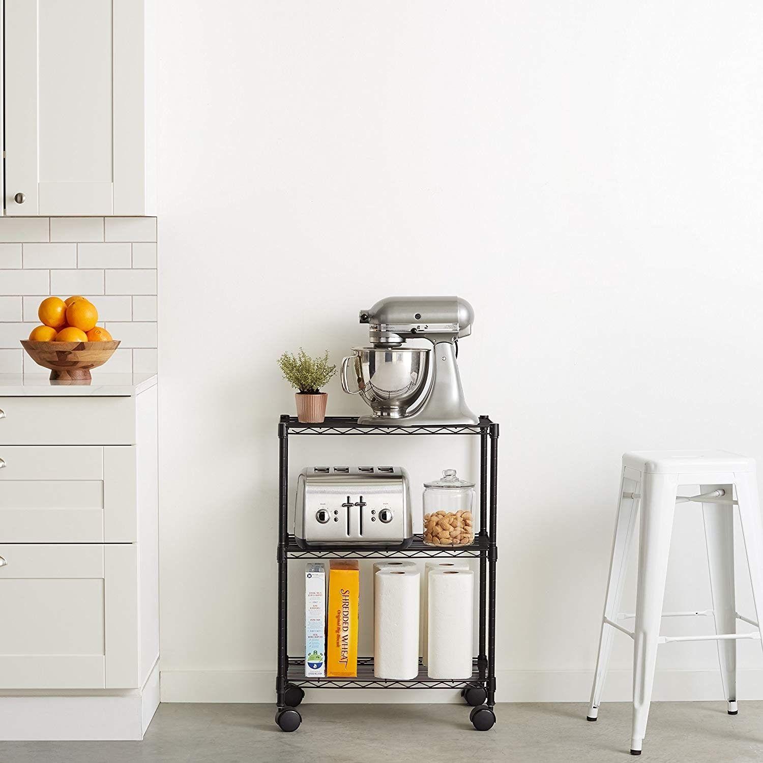 Carro Organizador 3 niveles 60x35x81 cm. Acero Negro-2