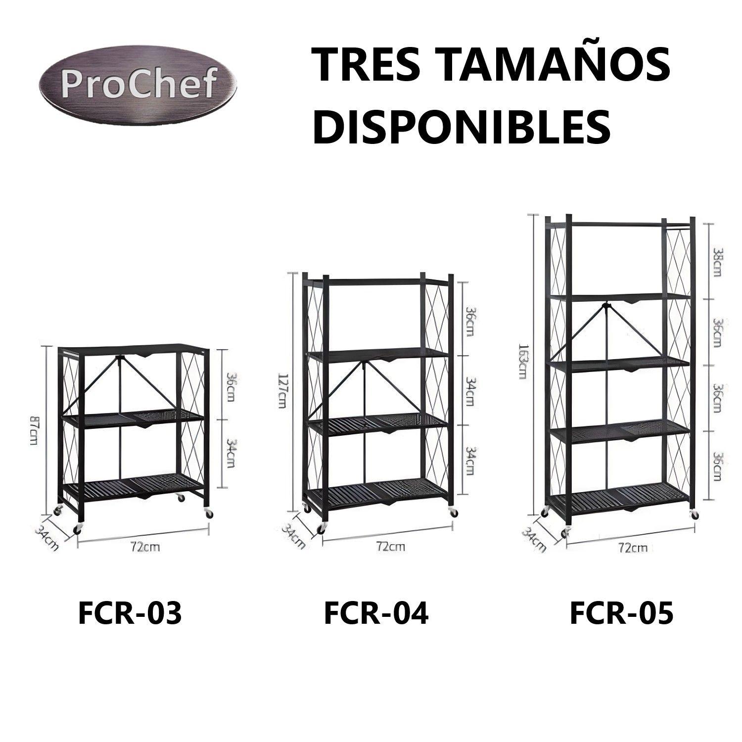 Estante Plegable de Acero con Ruedas. 3 bandejas-6